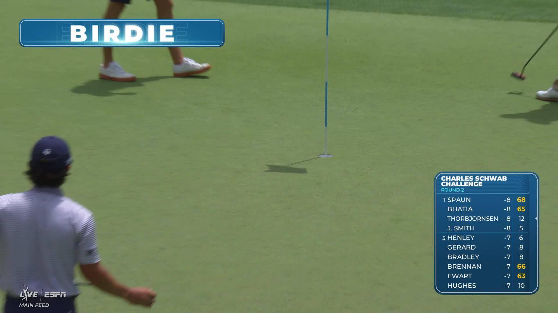 Davis Chatfield sinks 39-foot birdie putt on No. 4 at Charles Schwab