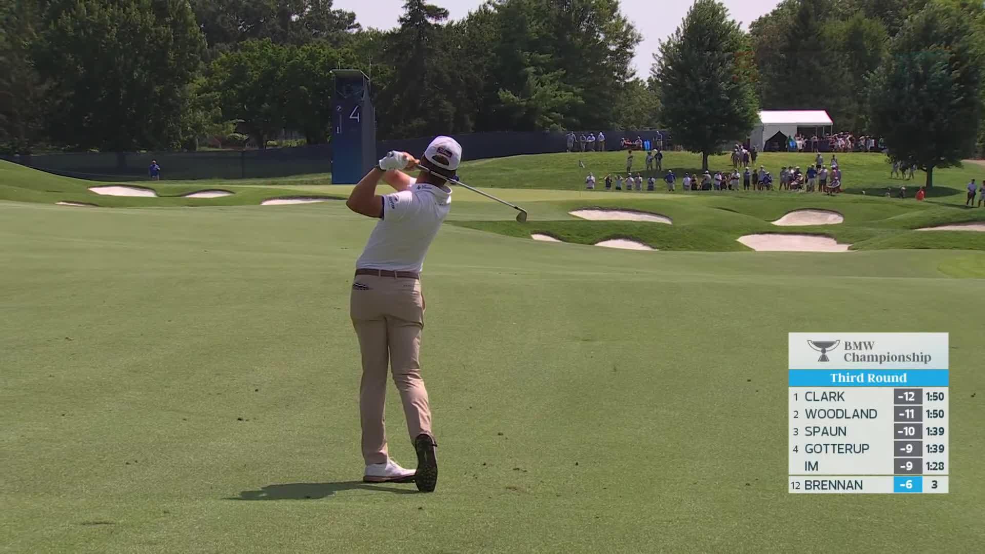 Michael Brennan's 155-yard approach sets up birdie on No. 4 at BMW Championship