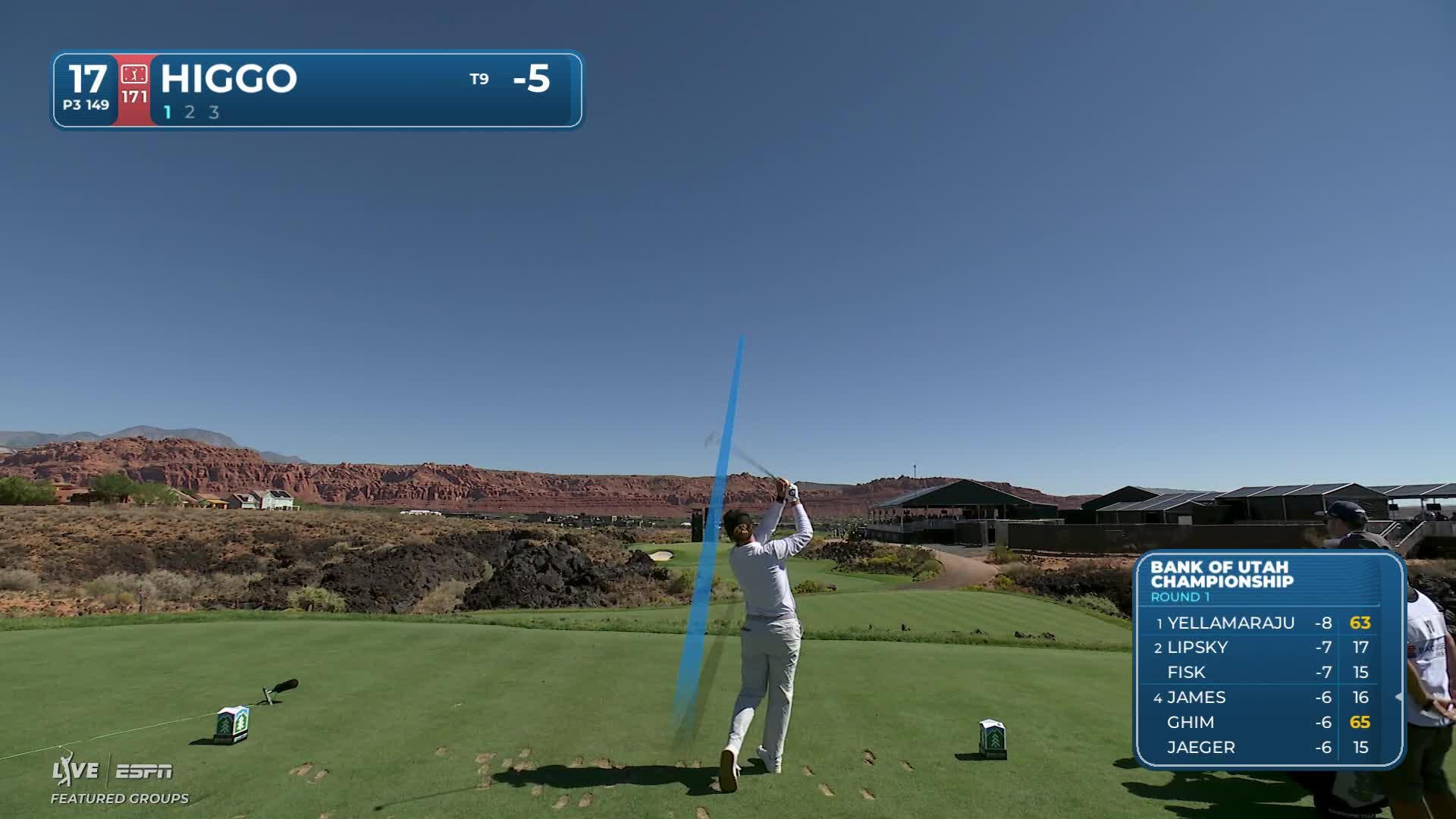 Garrick Higgo hits tee shot to 12 feet, sets up birdie on No. 17 at Bank of Utah