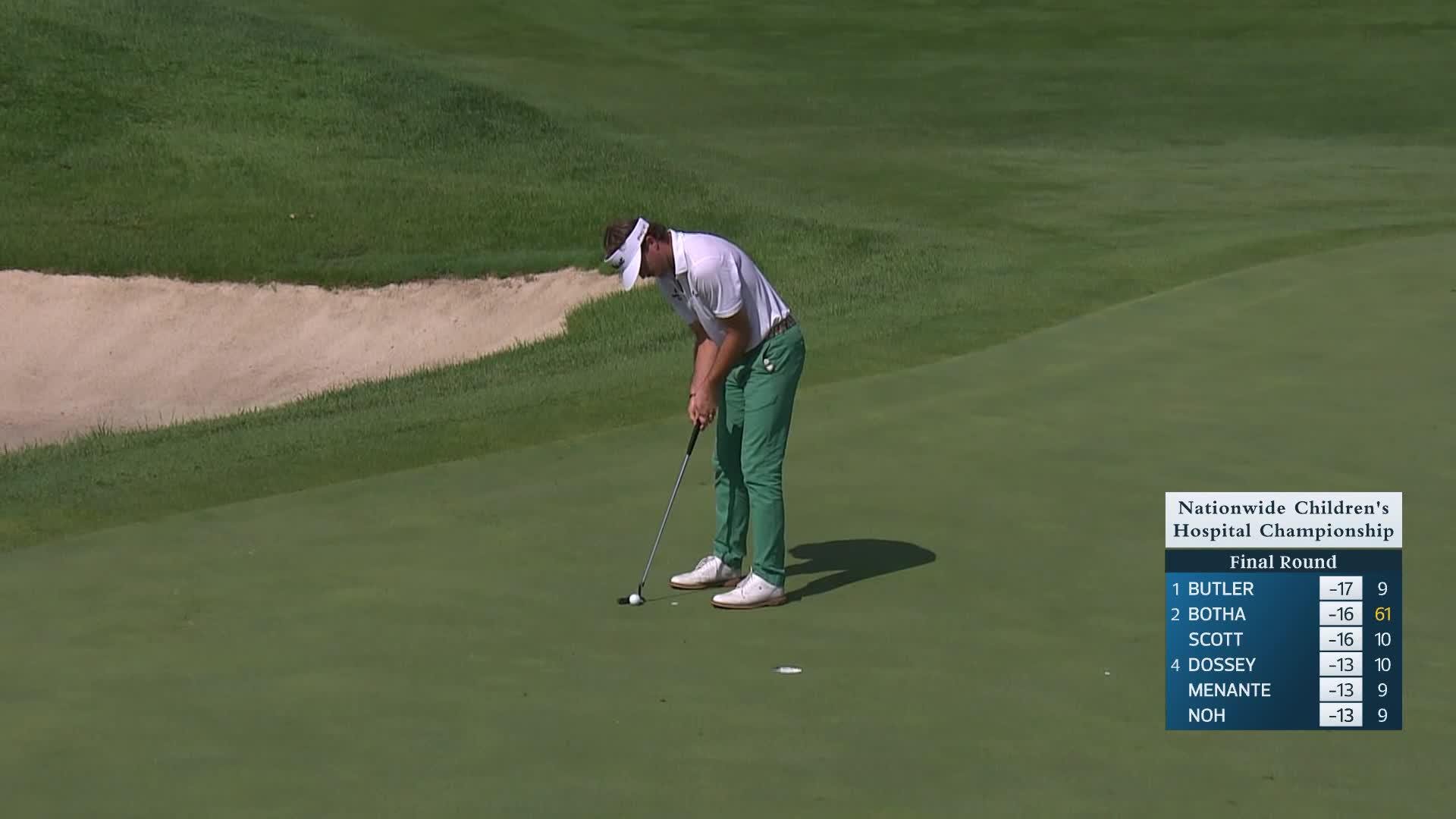 Luke Potter makes birdie on No. 18 at Nationwide Children's
