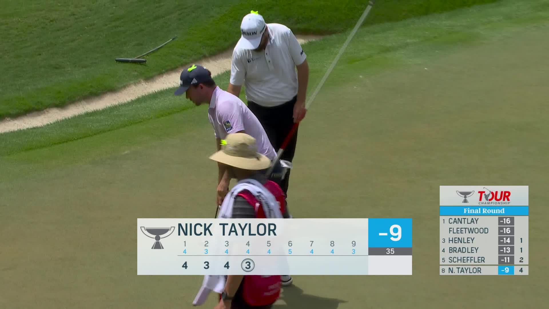 Nick Taylor holes out for birdie from 17-feet on No. 4 at TOUR Championship