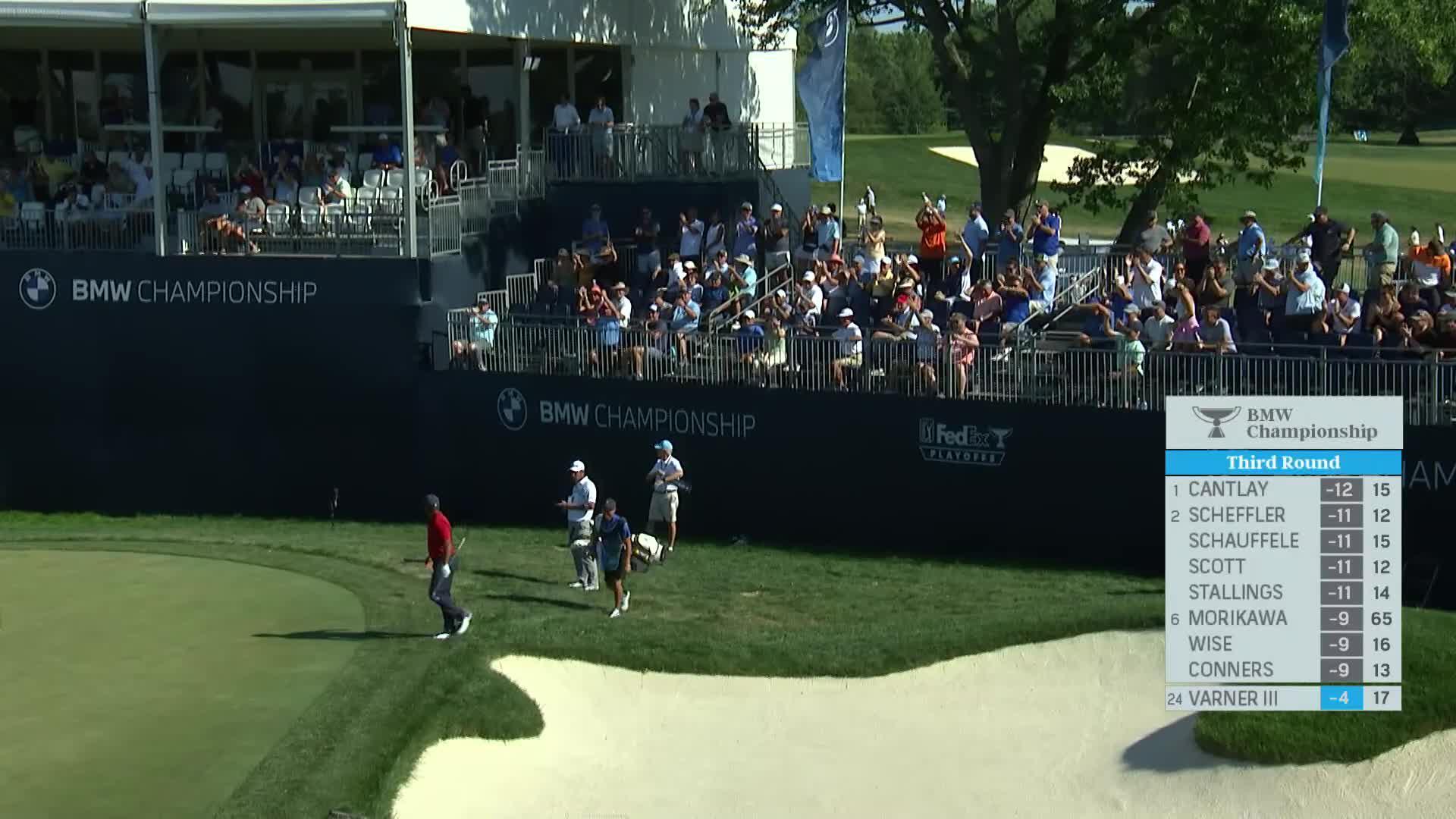 Harold Varner III chips in for bounce back birdie at BMW Championship