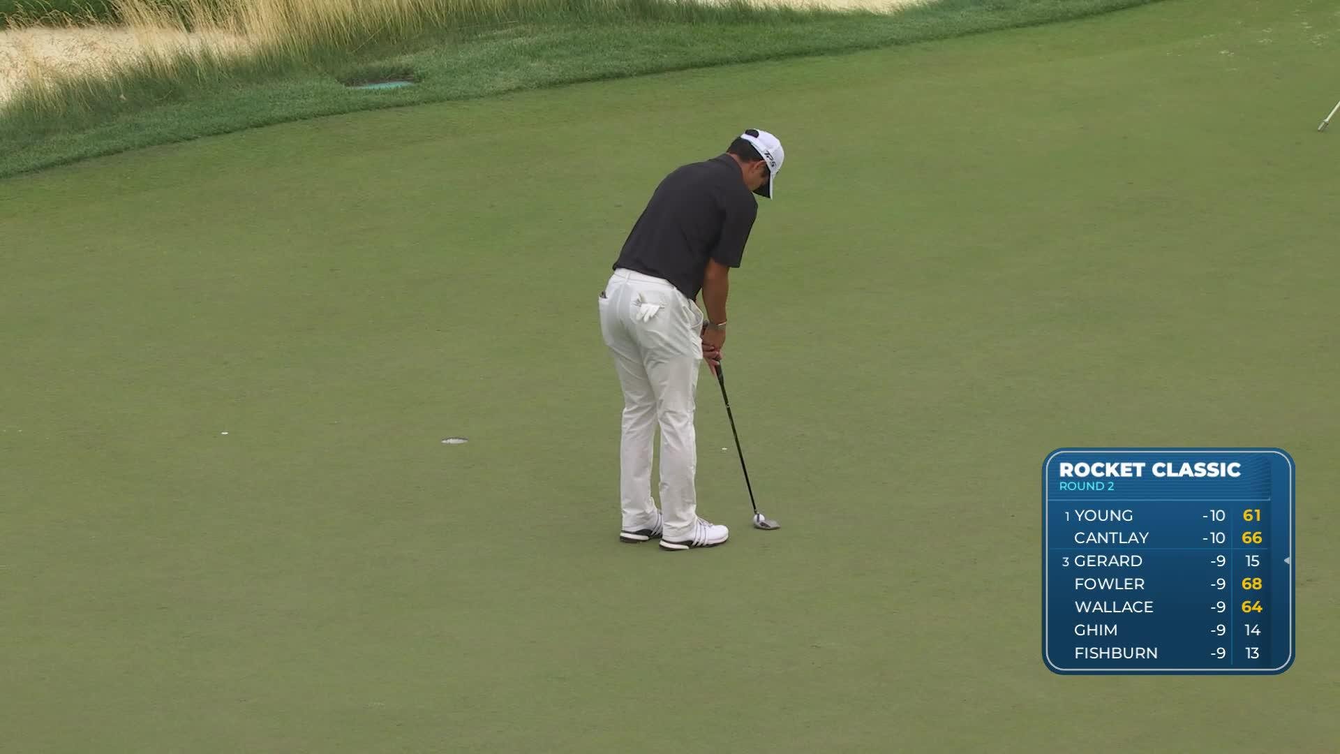 Keita Nakajima drains 6-foot putt for birdie on No. 13 at Rocket Classic