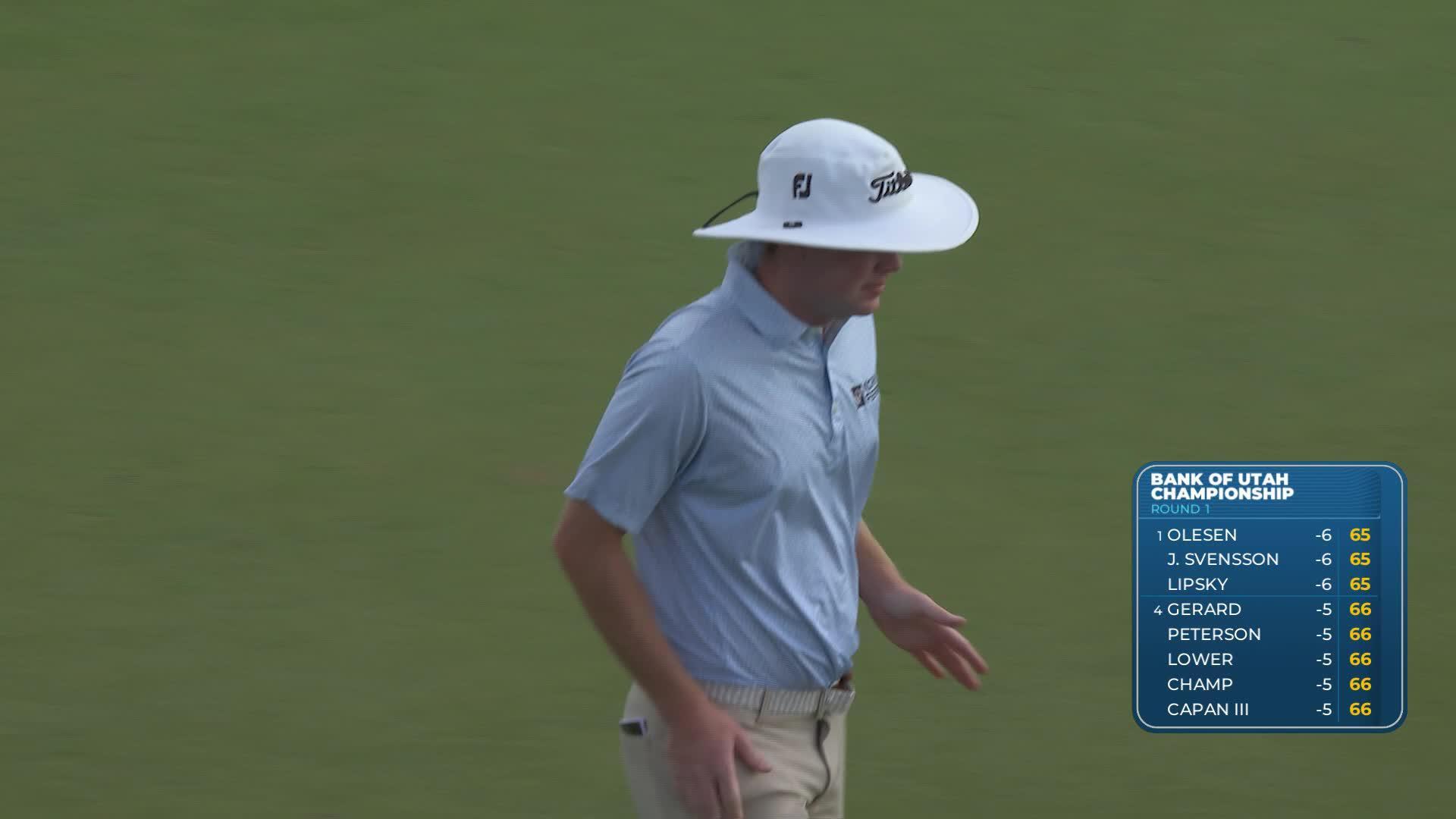 Joe Highsmith sinks 13-foot birdie putt on No. 16 at Bank of Utah