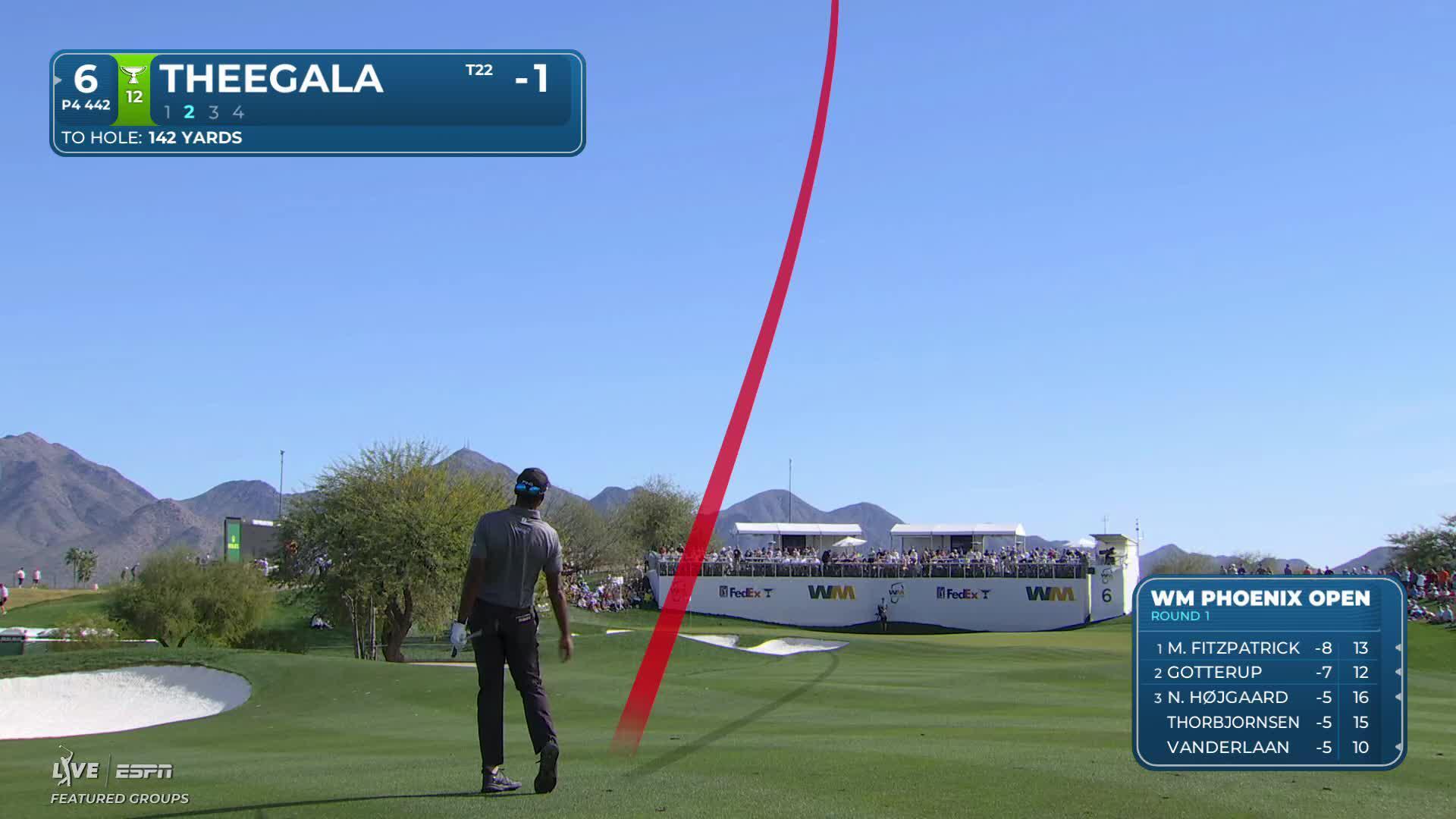 Sahith Theegala hits 140-yard approach to 12 feet, sets up birdie