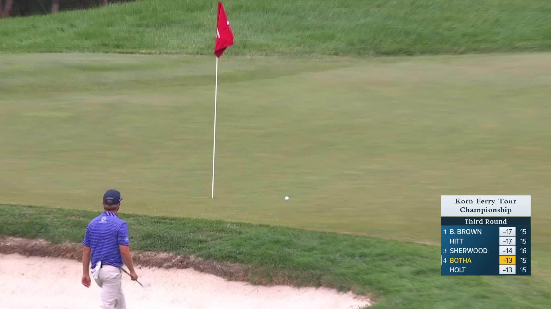 Barend Botha makes birdie on No. 16 at Korn Ferry Tour Championship