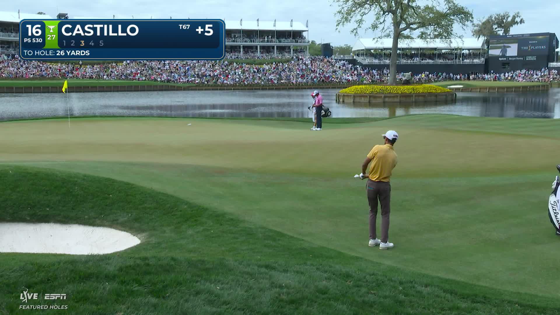Ricky Castillo sinks 4-foot birdie putt on No. 16 at THE PLAYERS
