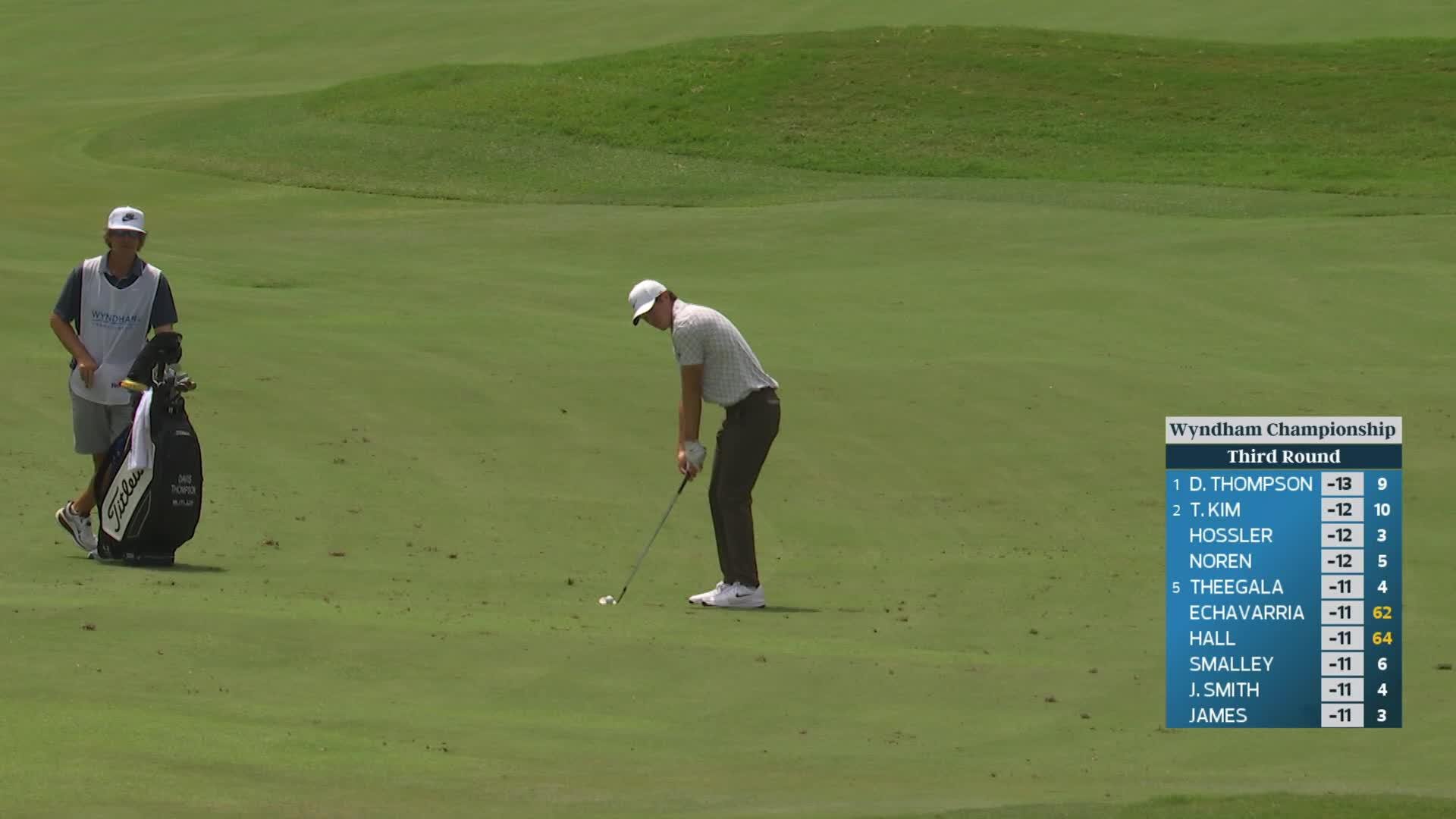 Davis Thompson's 97-yard approach sets up birdie on No. 10 at Wyndham