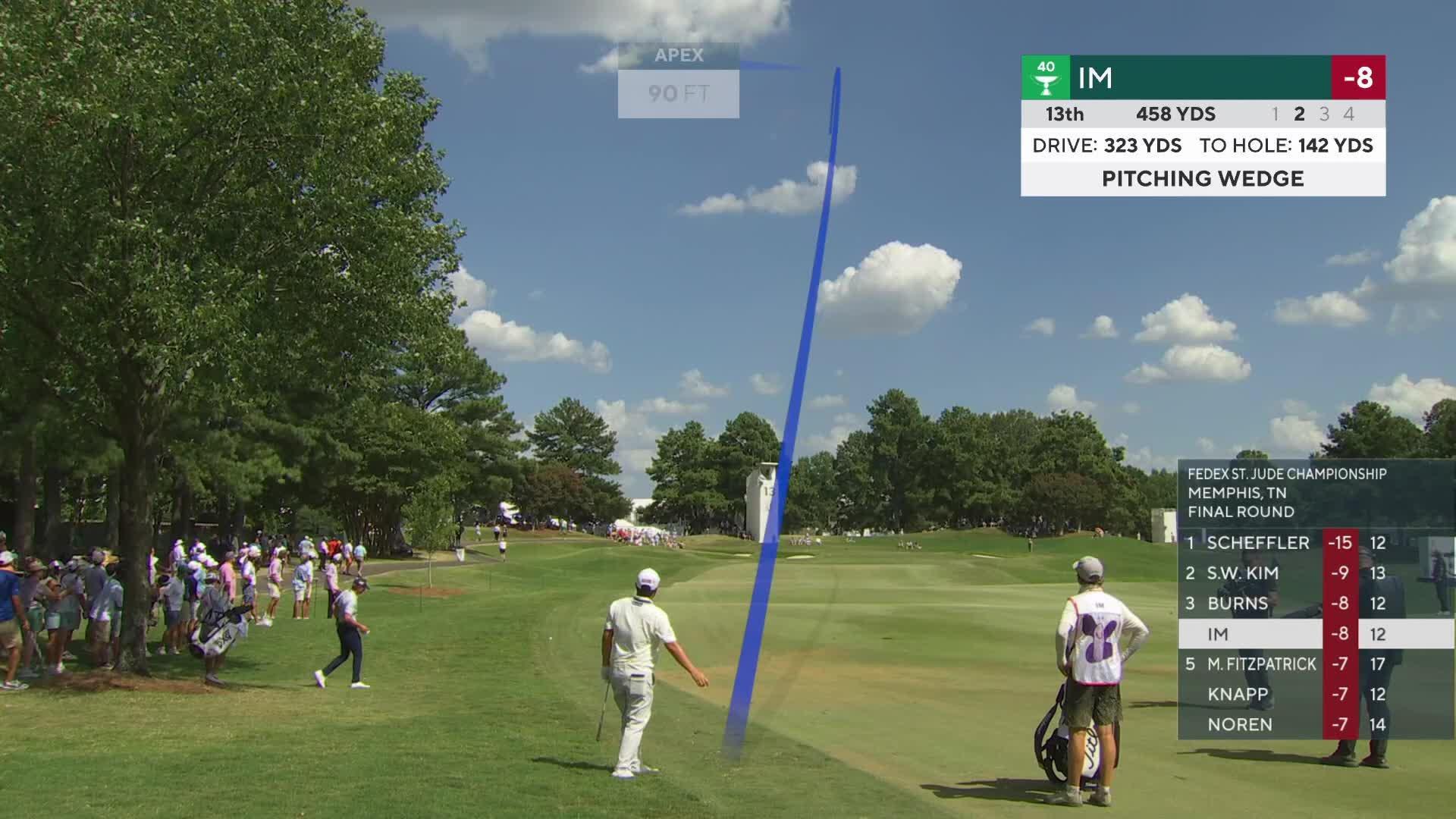 Sungjae Im gets up-and-down from 143 yards for birdie on No. 13 at FedEx St. Jude
