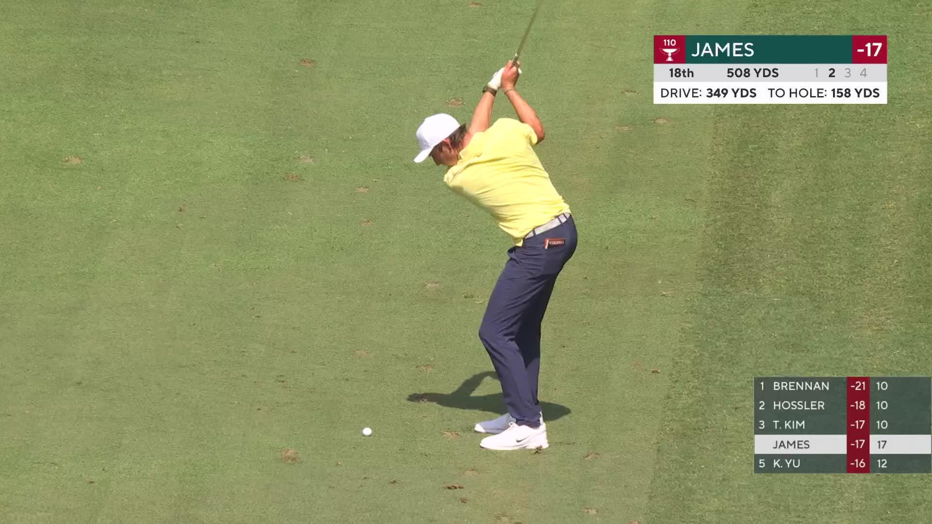 Ben James's 161-yard approach sets up birdie on No. 18 at Wyndham