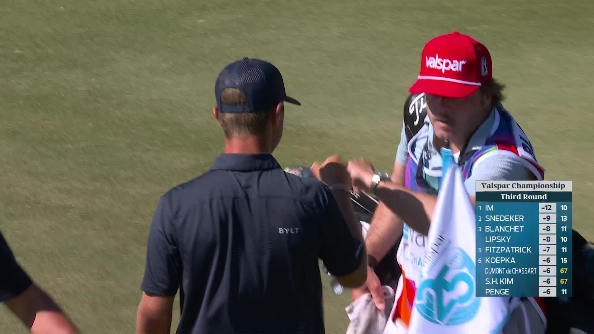 Chandler Blanchet holes out 25-foot eagle putt on No. 11 at Valspar