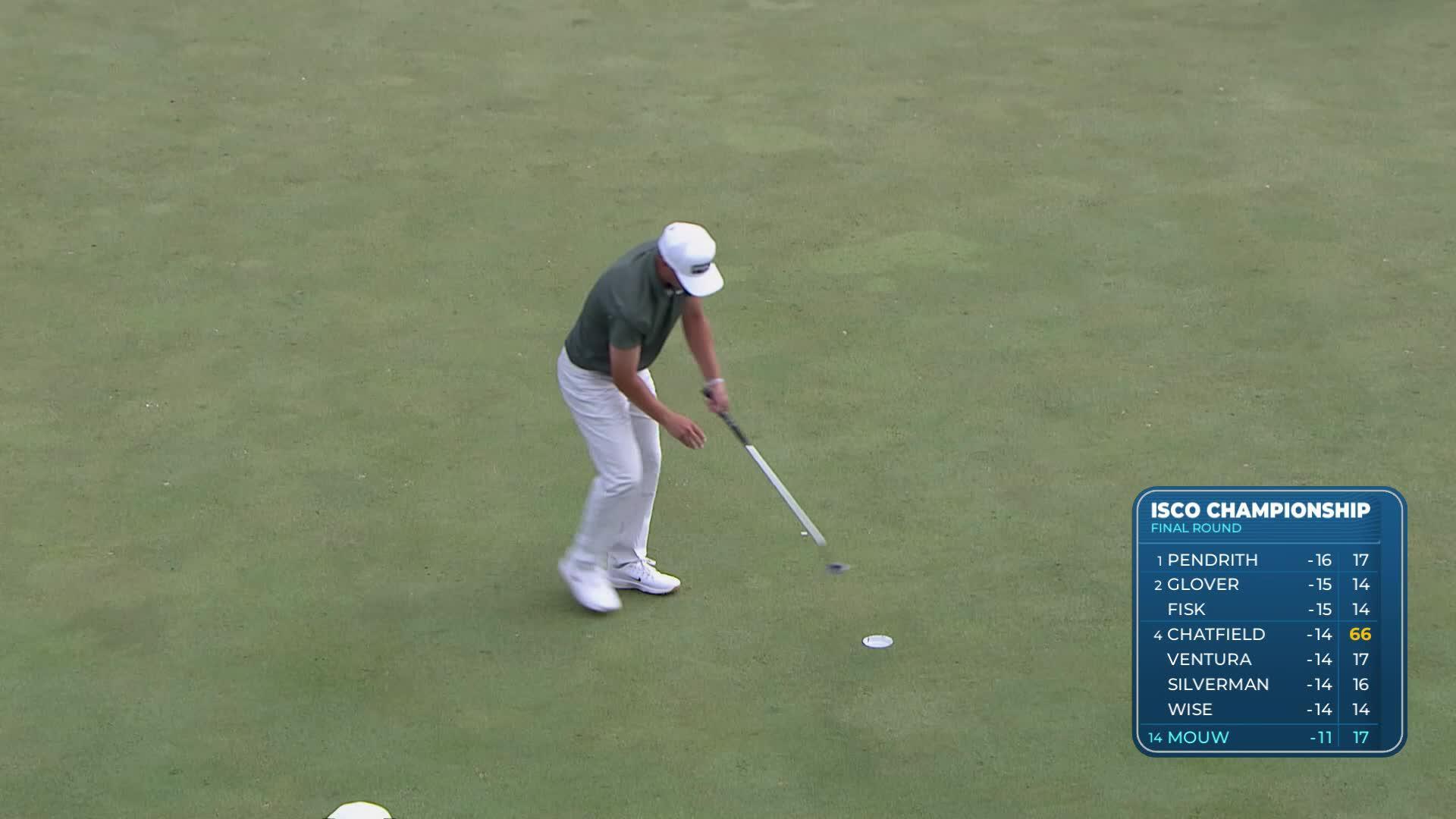 William Mouw drains 5-foot birdie putt on No. 18 at ISCO Championship