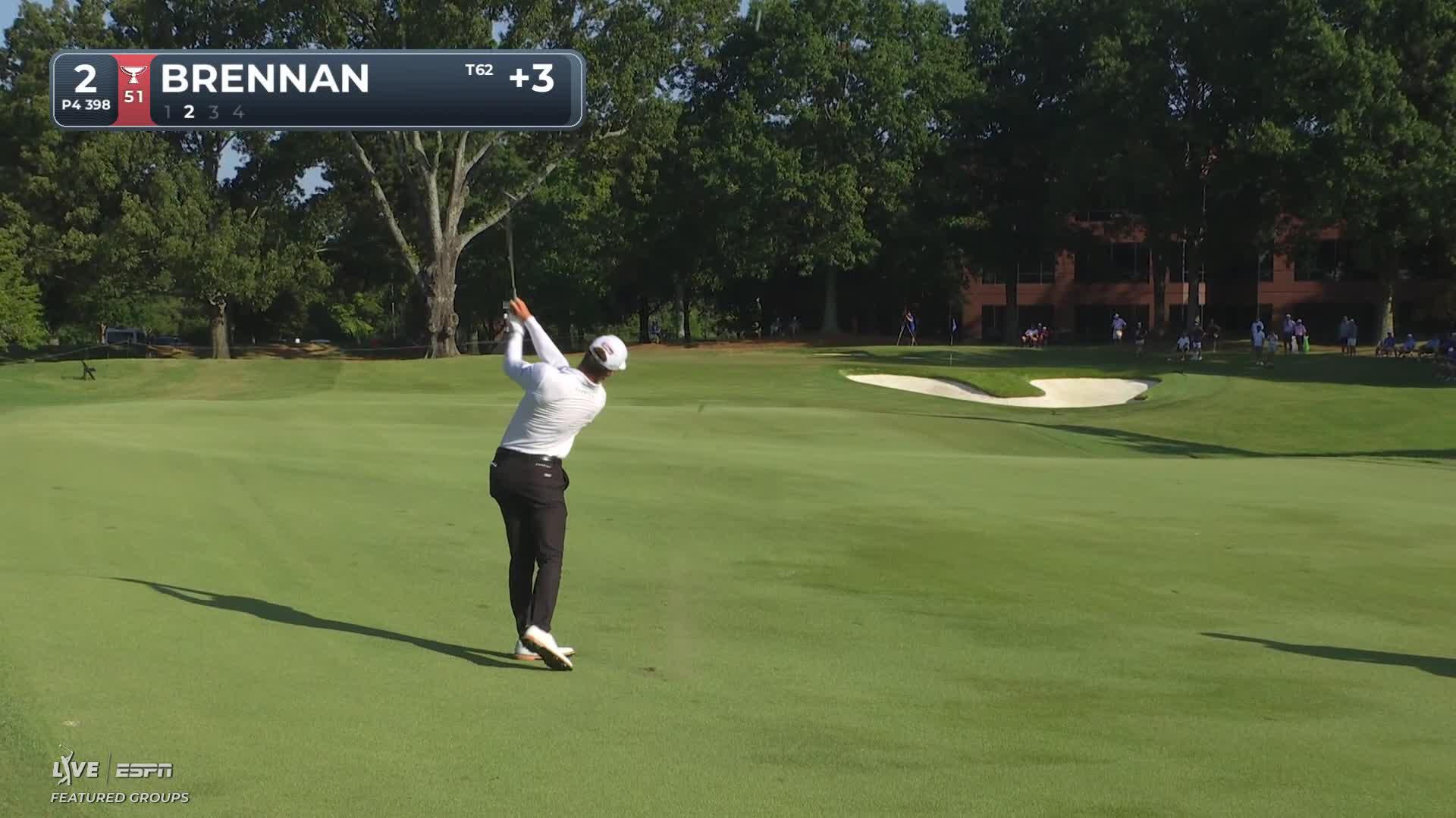 Michael Brennan's 99-yard approach sets up birdie on No. 2 at FedEx St. Jude