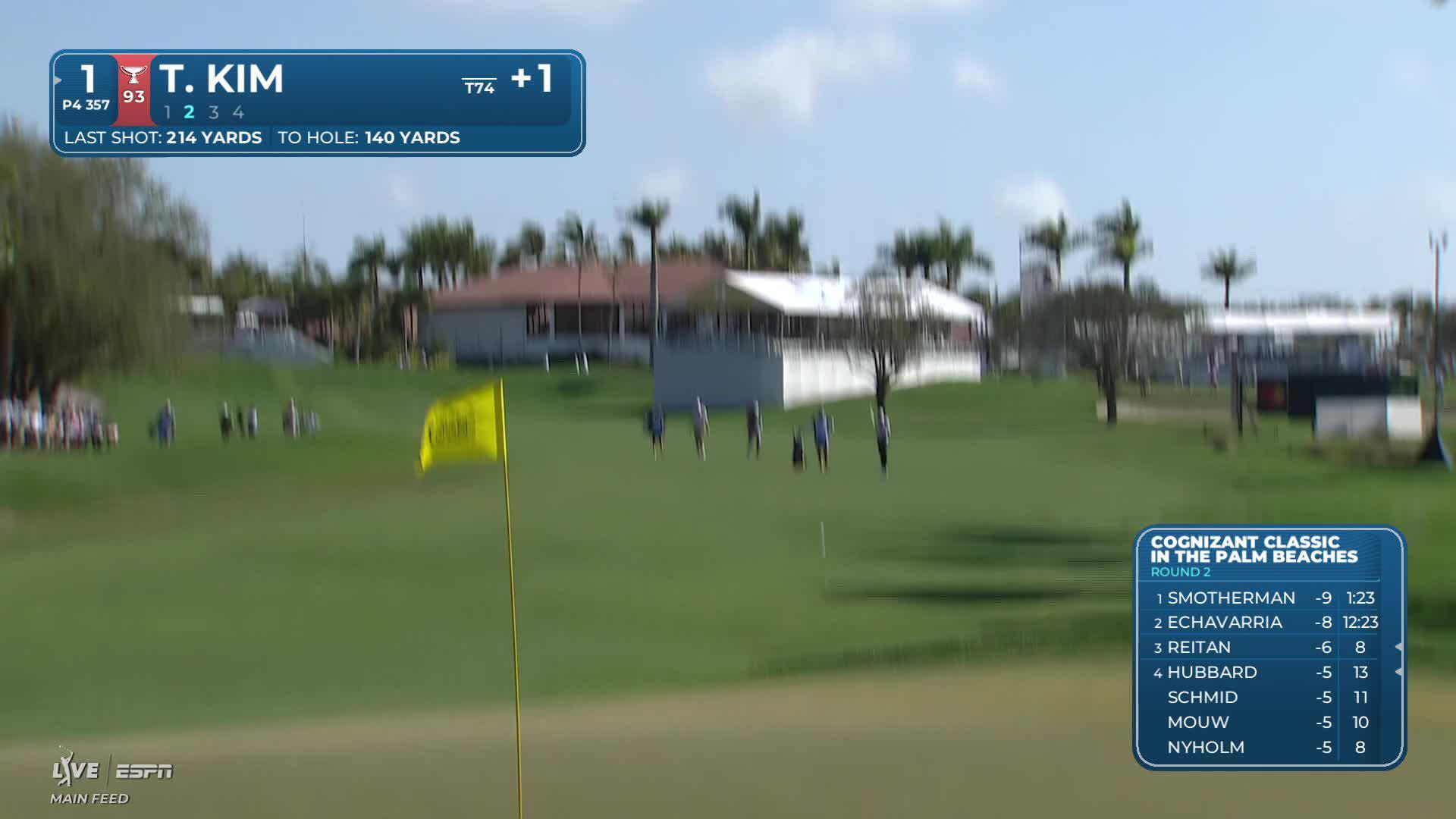 Tom Kim hits 145-yard approach to 13 feet, sets up birdie on No. 1 at Cognizant Classic