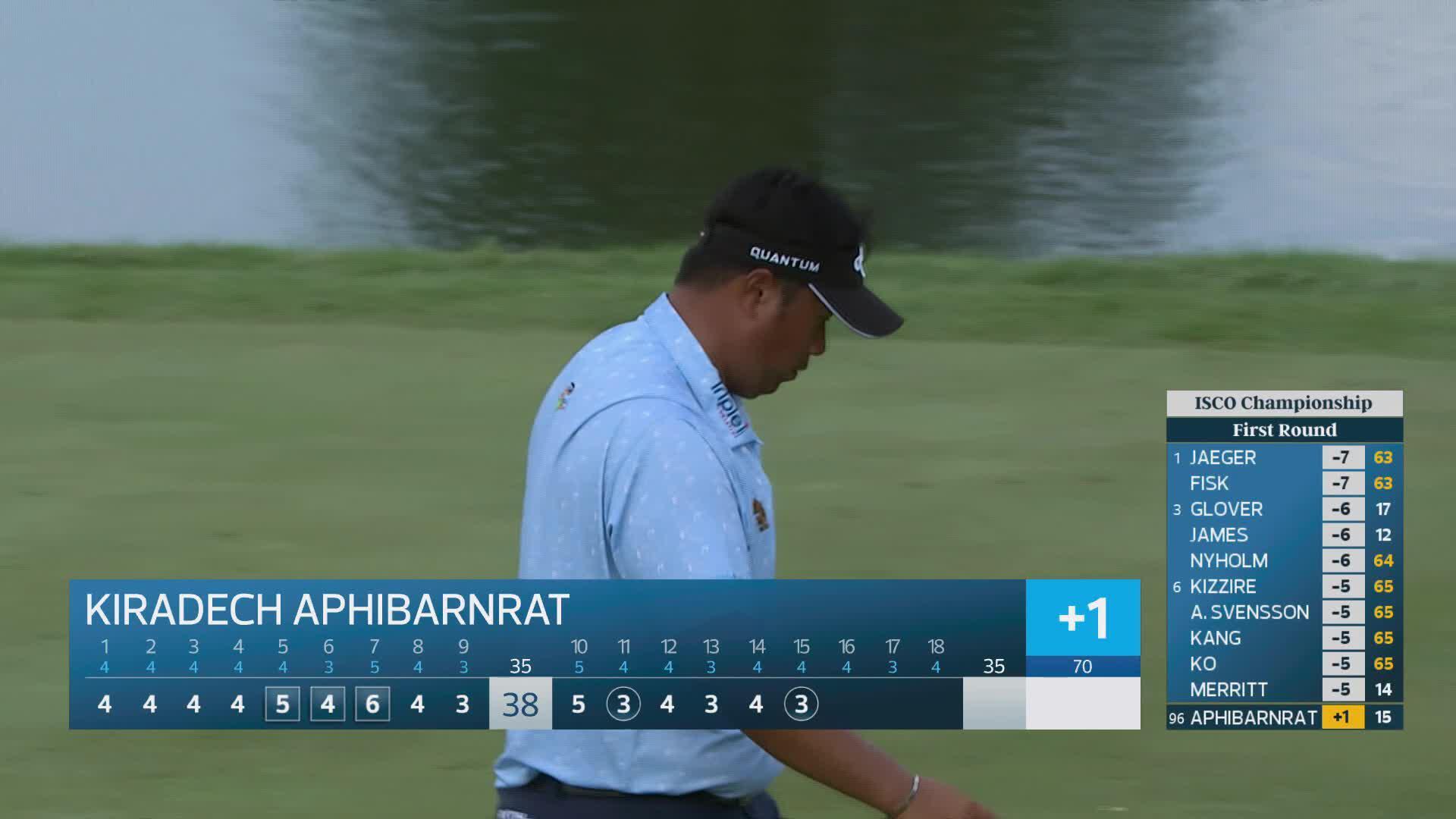 Kiradech Aphibarnrat sinks 32-foot birdie putt on No. 15 at ISCO Championship
