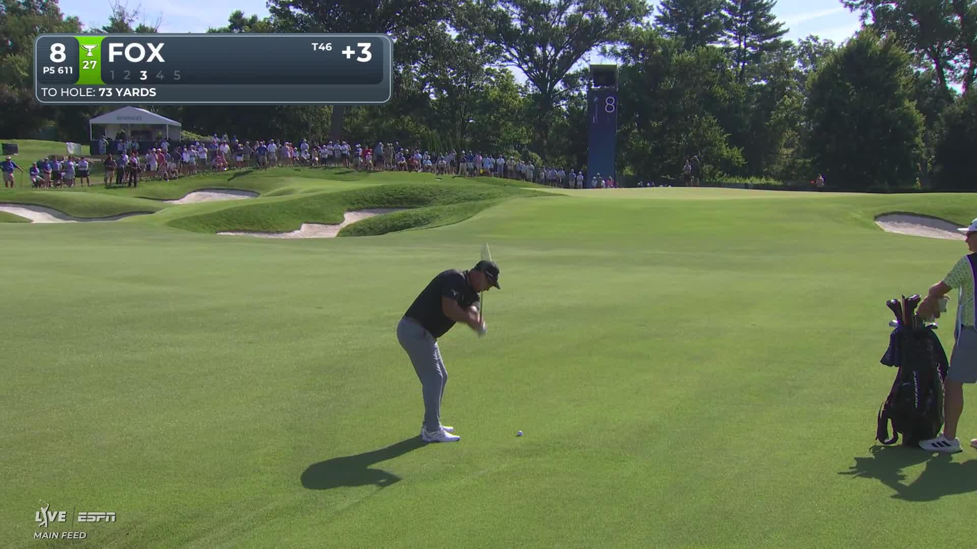 Ryan Fox sinks 8-foot putt for birdie on No. 8 at BMW Championship