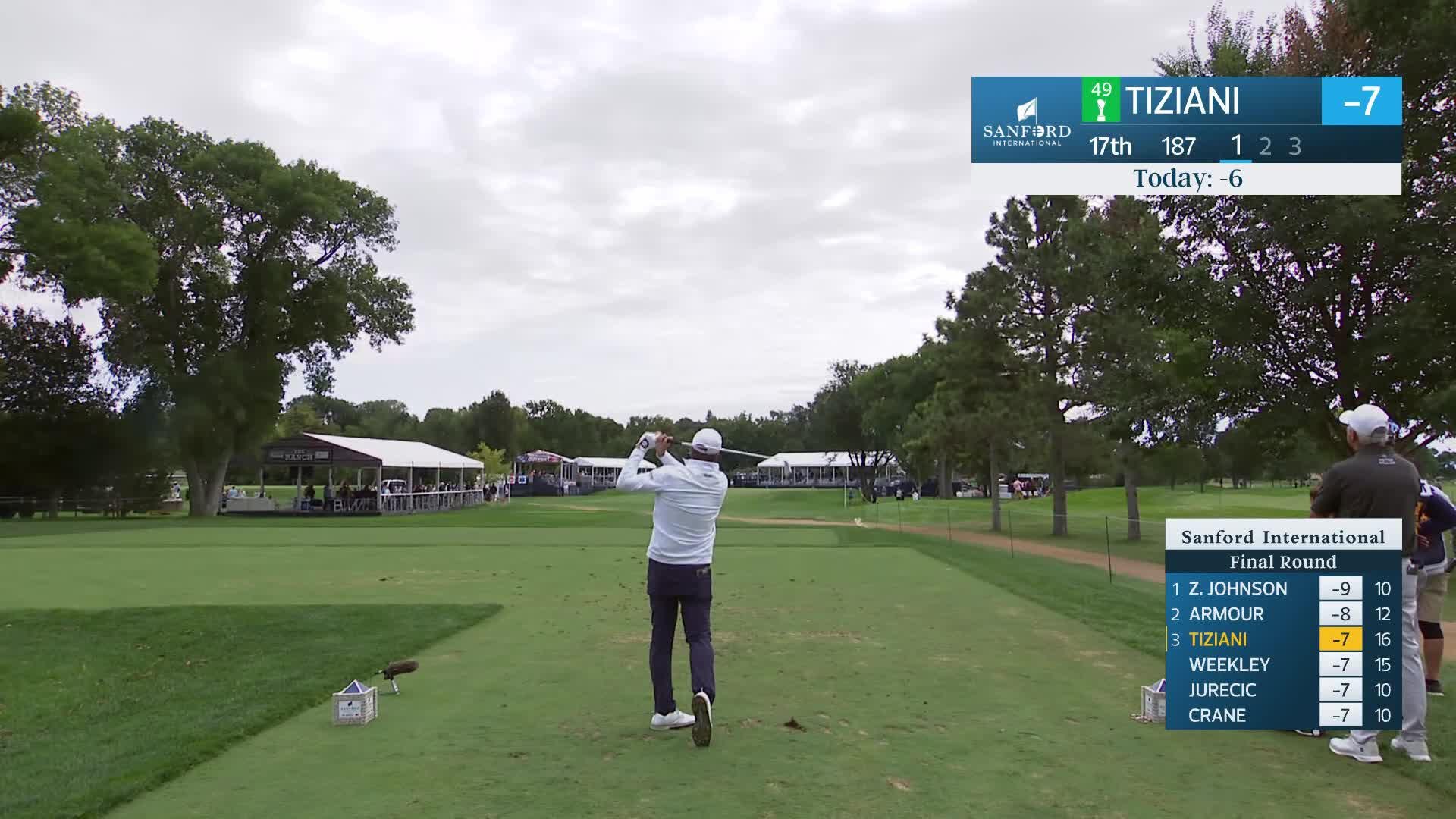 Mario Tiziani makes birdie putt on No. 17 at Sanford International