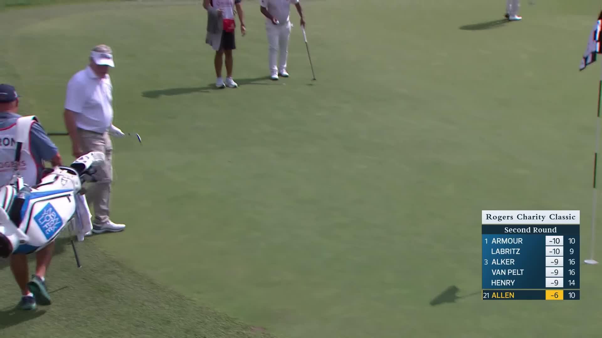 Michael Allen makes birdie on No. 10 at Rogers Charity Classic