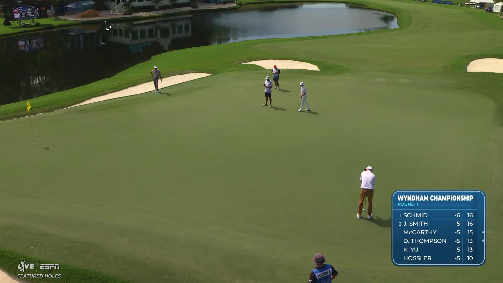 Kevin Roy makes birdie on No. 15 at Wyndham