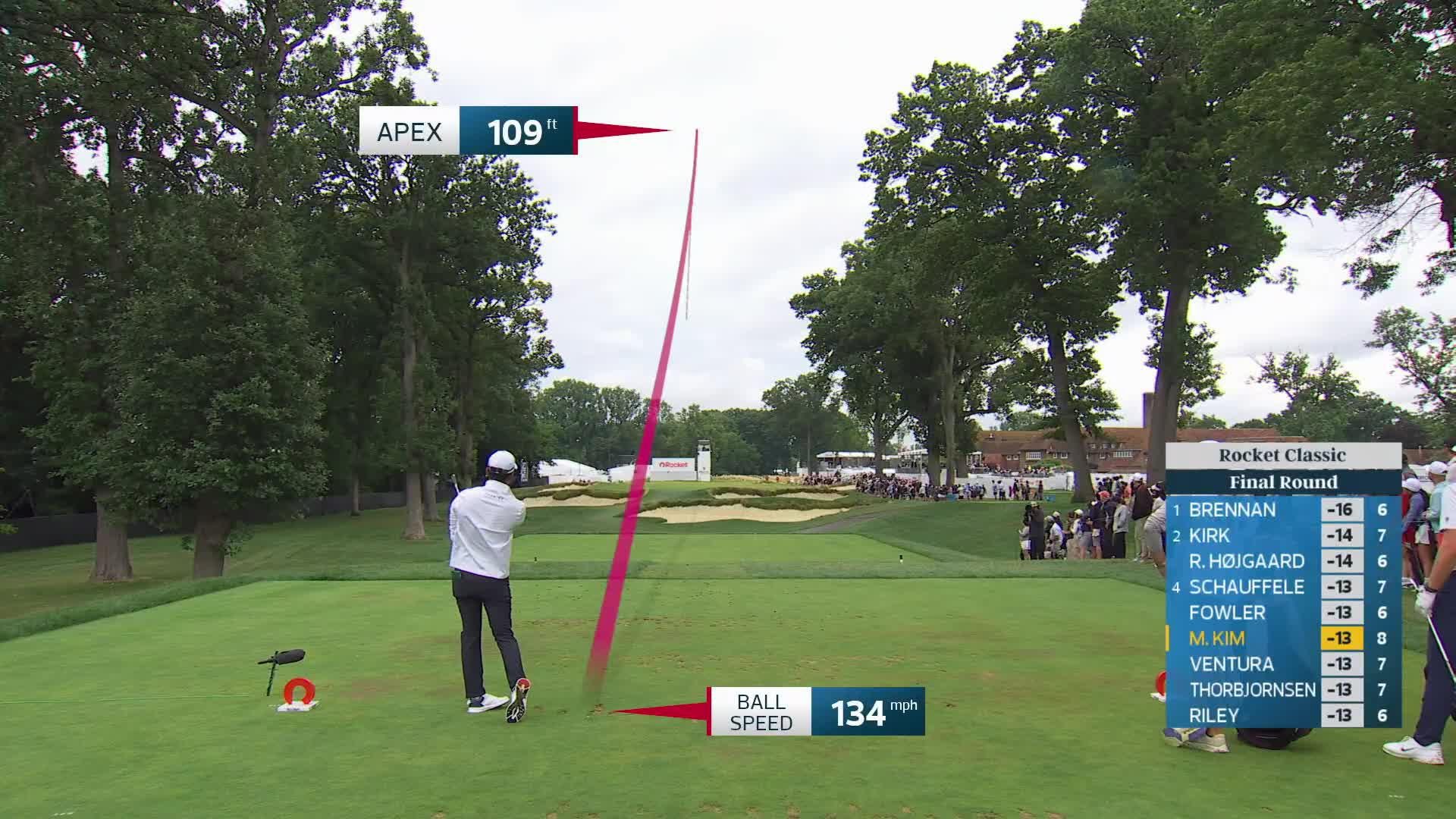 Michael Kim sinks 35-foot birdie putt on No. 9 at Rocket Classic