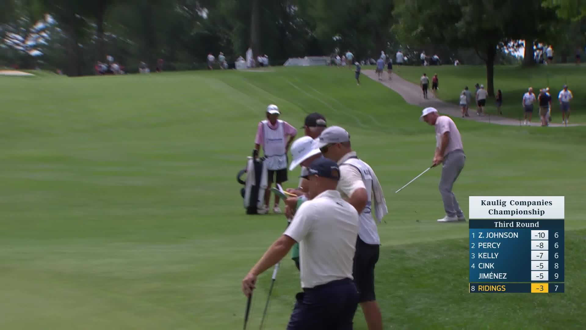 Tag Ridings holes out for birdie on No. 8 at Kaulig Companies Championship