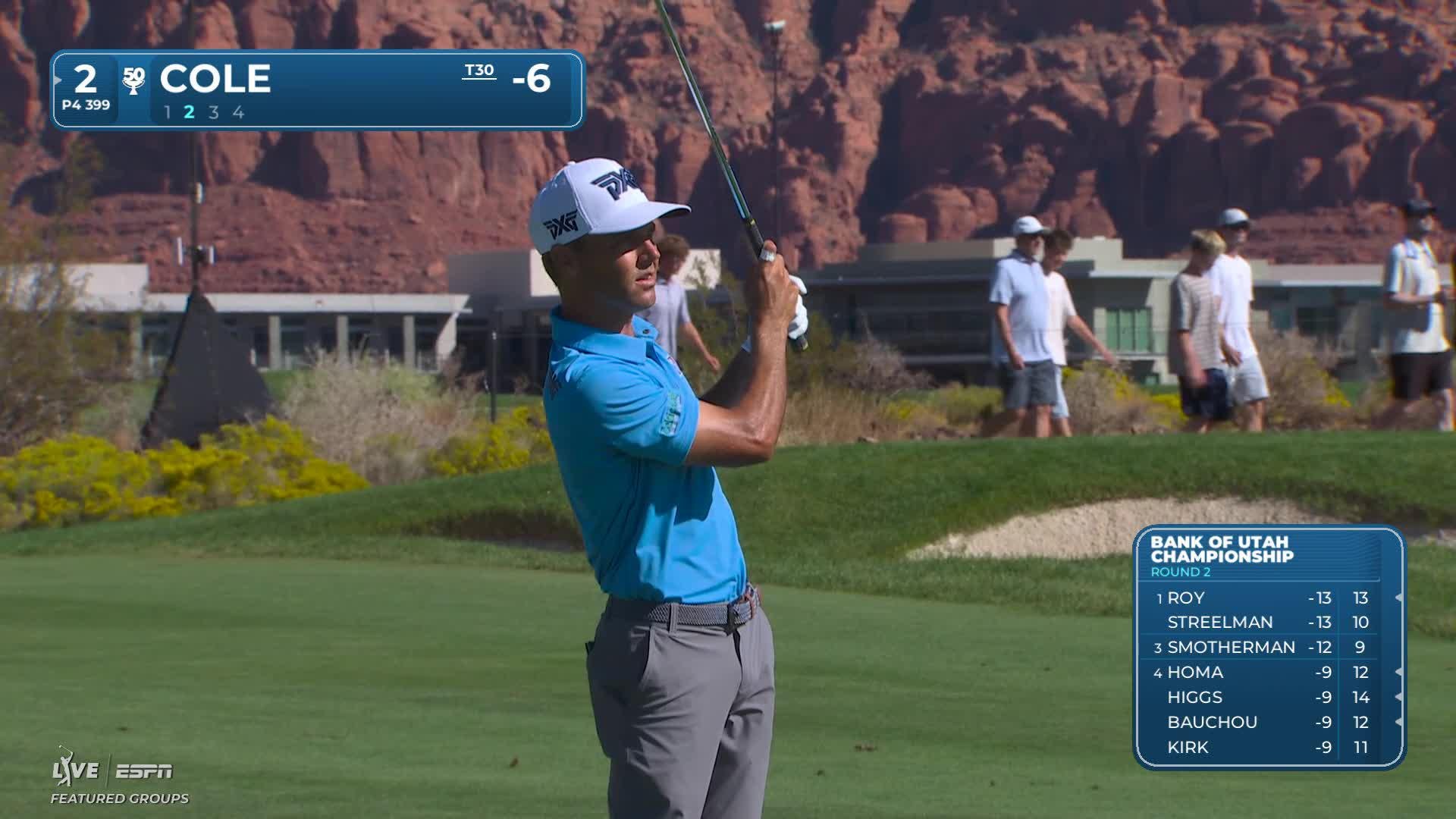 Eric Cole's 141-yard approach sets up birdie on No. 2 at Bank of Utah