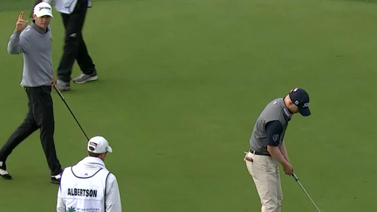 John Catlin sinks 21-footer for birdie at Desert Classic