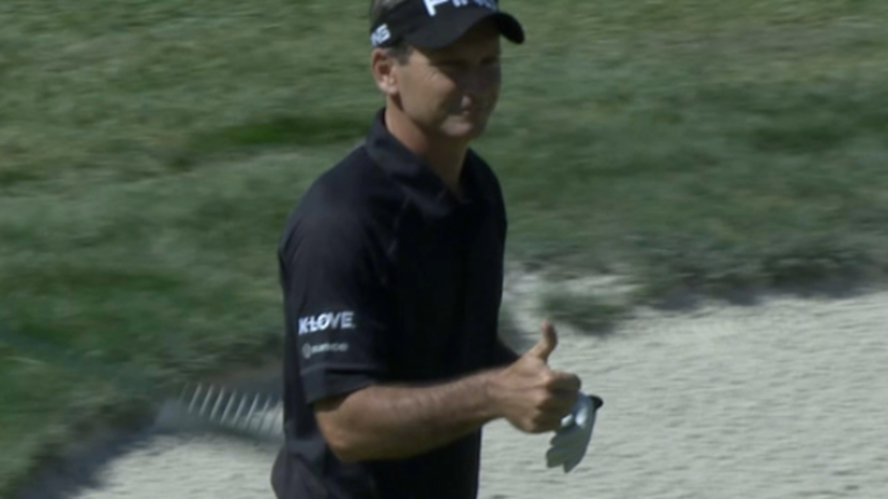 Mark Wilson' beautiful bunker hole out at Albertsons Boise Open