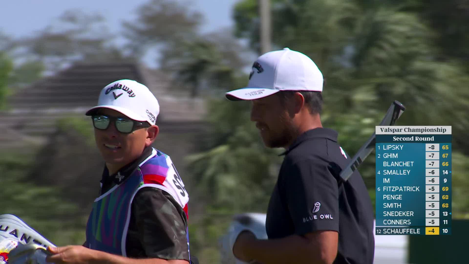 Xander Schauffele taps in from 6 inches for birdie on No. 11 at Valspar