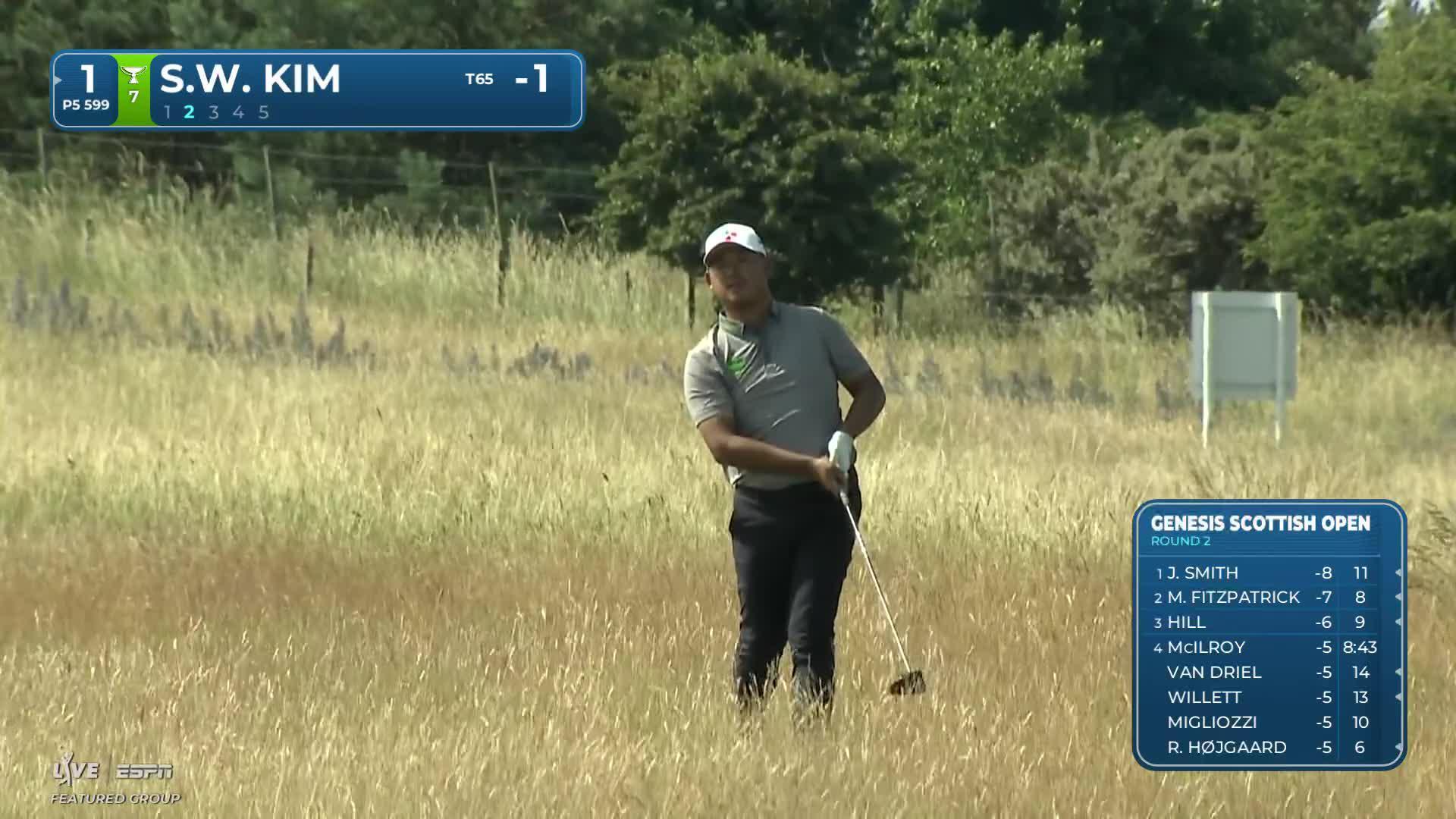 Si Woo Kim's 91-yard approach sets up birdie on No. 1 at Genesis Scottish Open