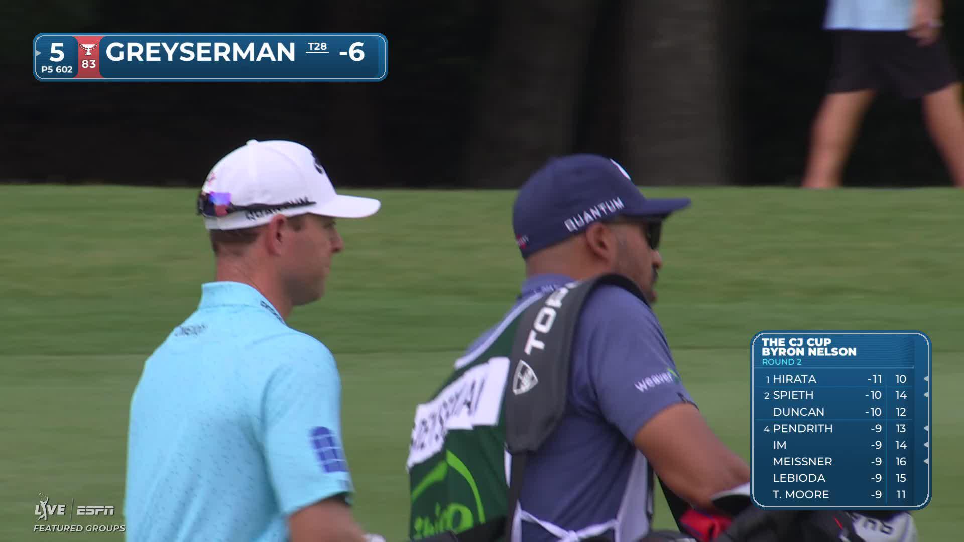 Max Greyserman sinks 18-inch putt for birdie on No. 5 at THE CJ CUP