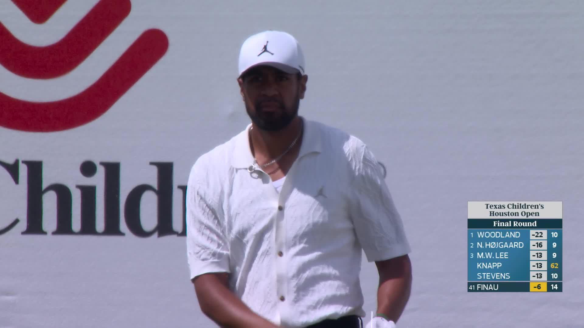 Tony Finau hits tee shot to 2 feet on No. 15 at Texas Children's