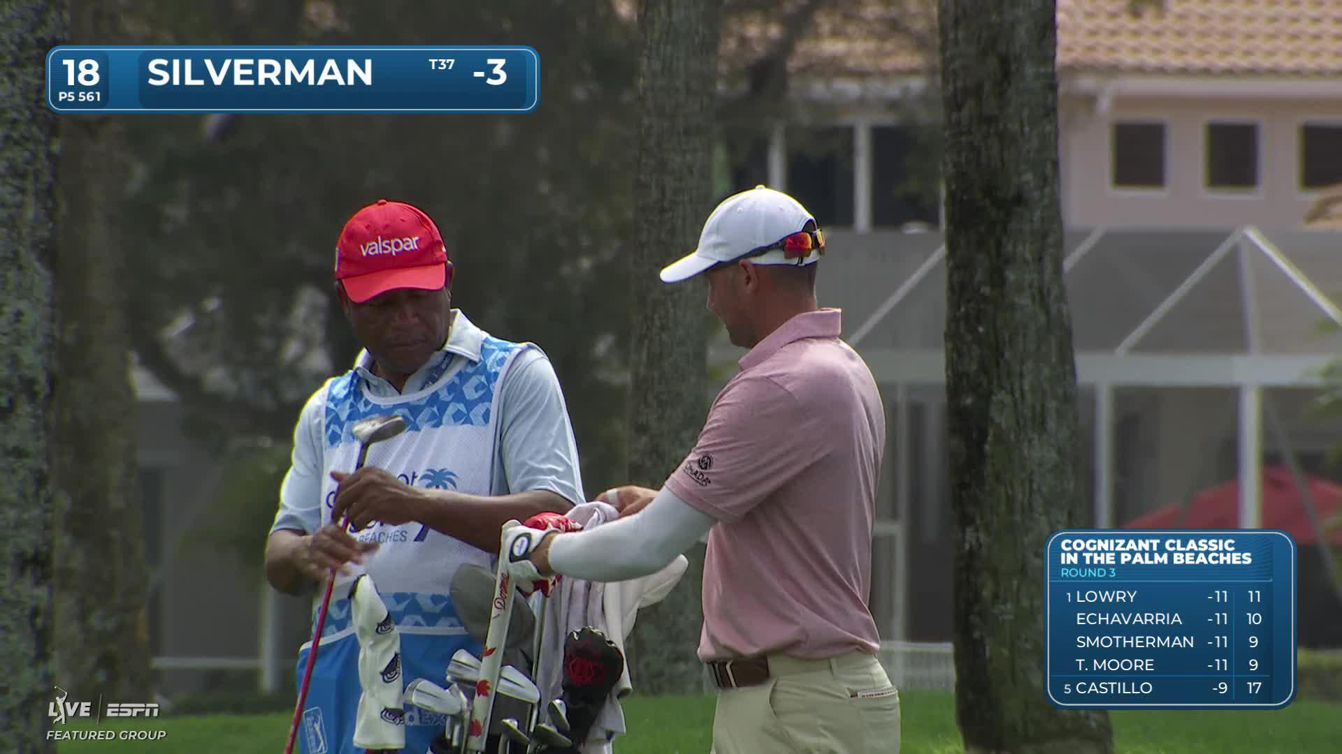 Ben Silverman hits 262-yard approach to 22 feet, sets up birdie on No. 18 at Cognizant Classic