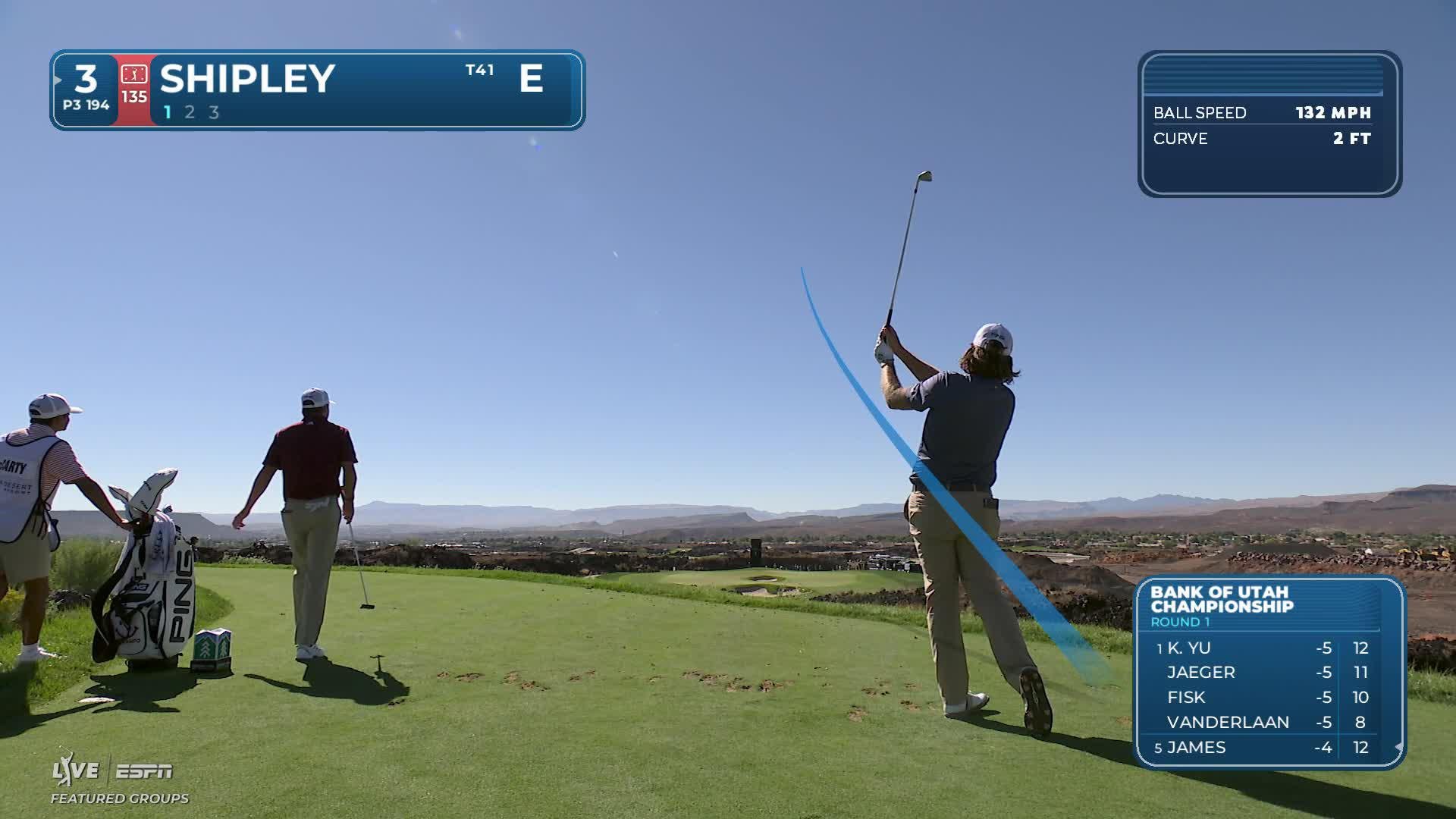 Neal Shipley hits tee shot to 7 feet, sets up birdie on No. 3 at Bank of Utah