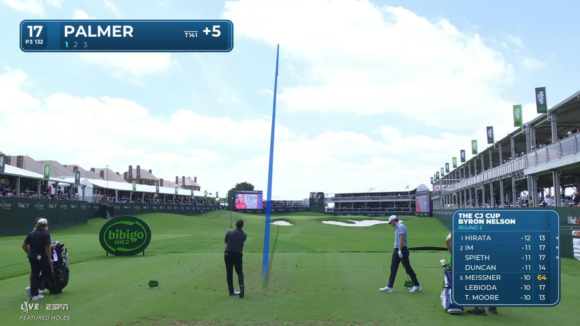 Ryan Palmer hits tee shot to 4 feet, sets up birdie on No. 17 at THE CJ CUP
