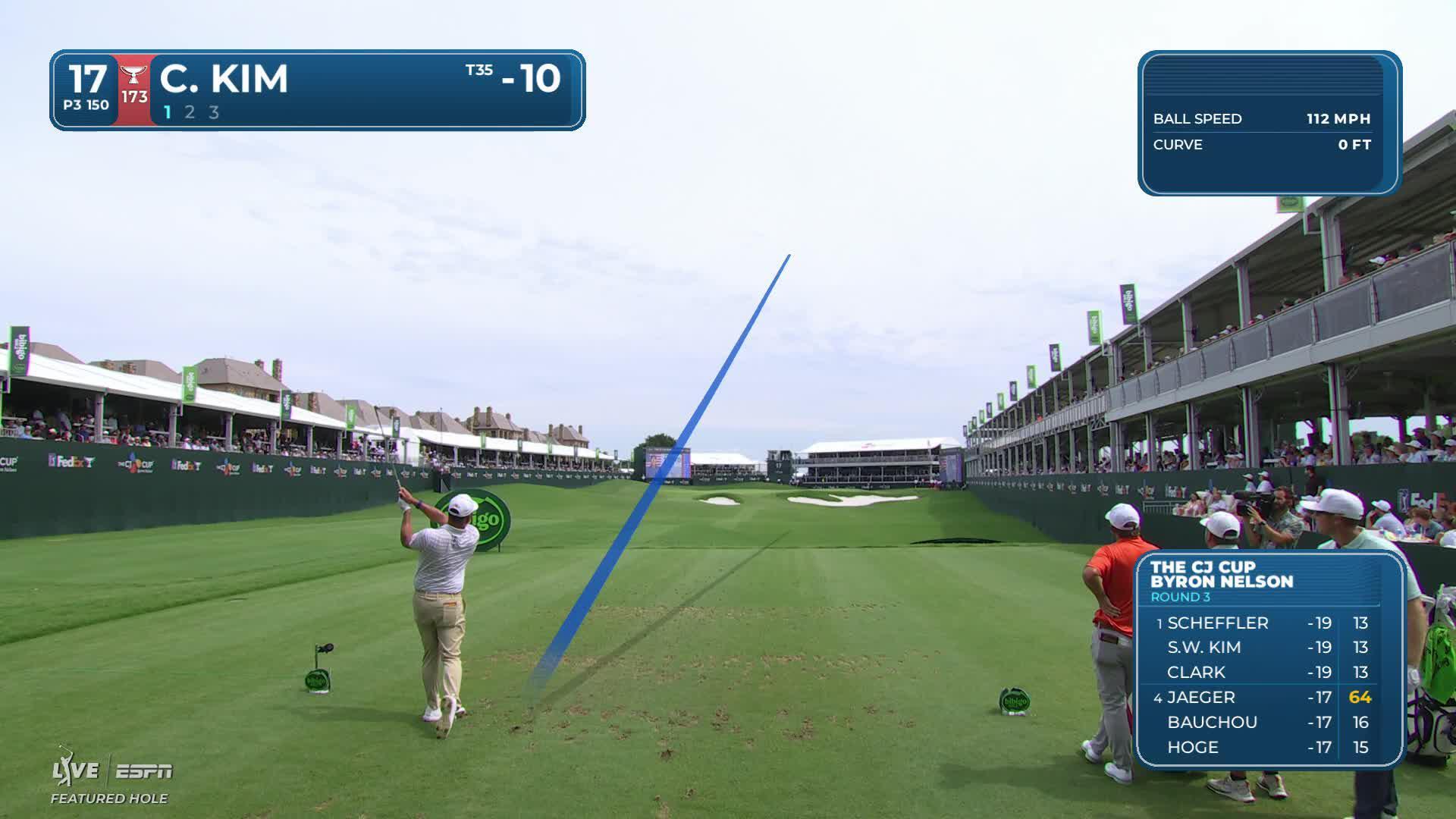 Chan Kim hits tee shot to 9 feet, sets up birdie on No. 17 at THE CJ CUP