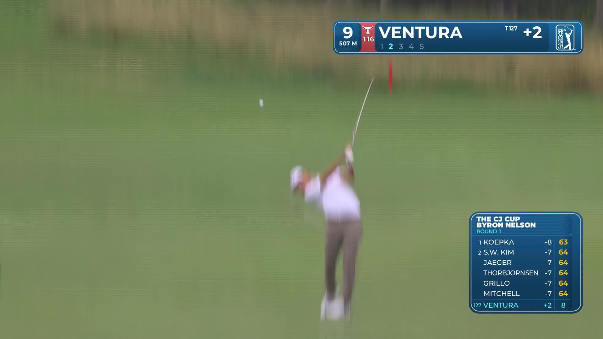 Kristoffer Ventura makes eagle putt on No. 9 at THE CJ CUP