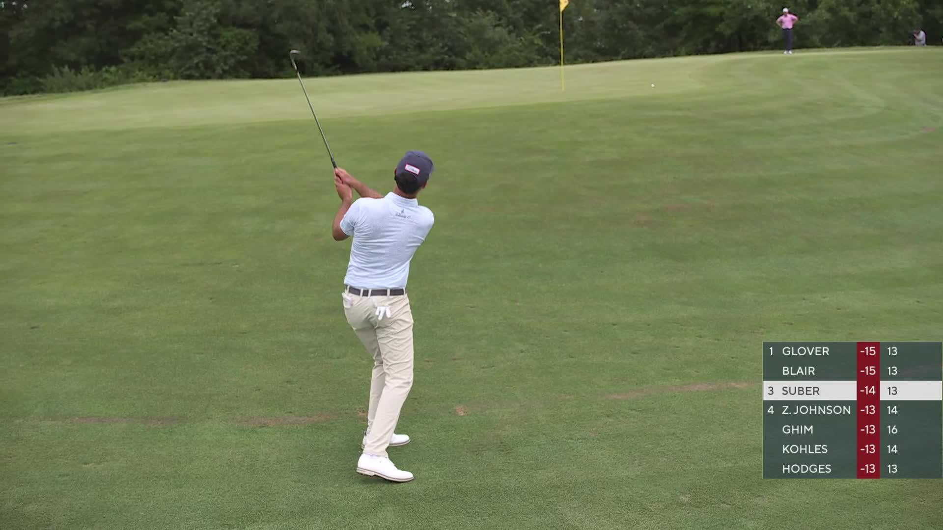 Jackson Suber sinks 5-foot birdie putt on No. 14 at John Deere