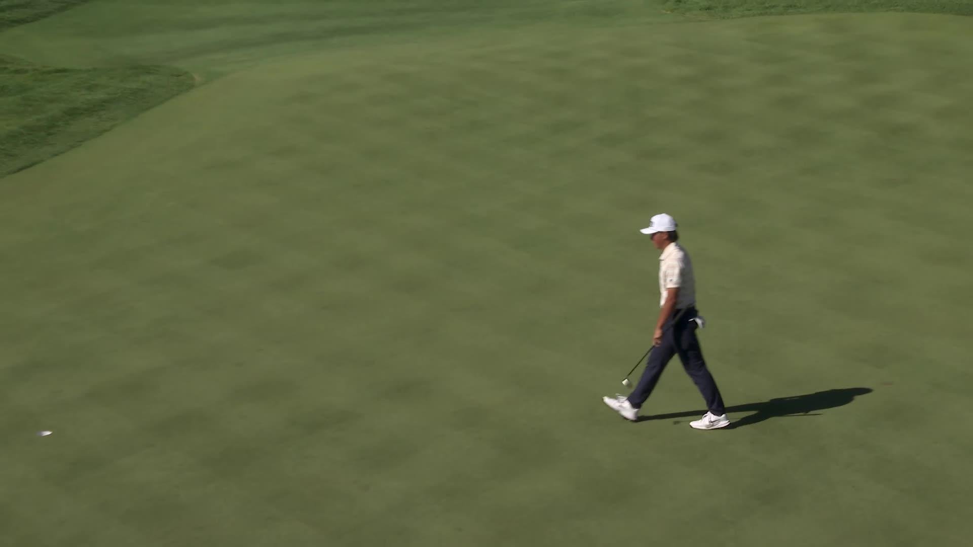 Kihei Akina sinks 23-foot birdie putt on No. 17 at Bank of Utah