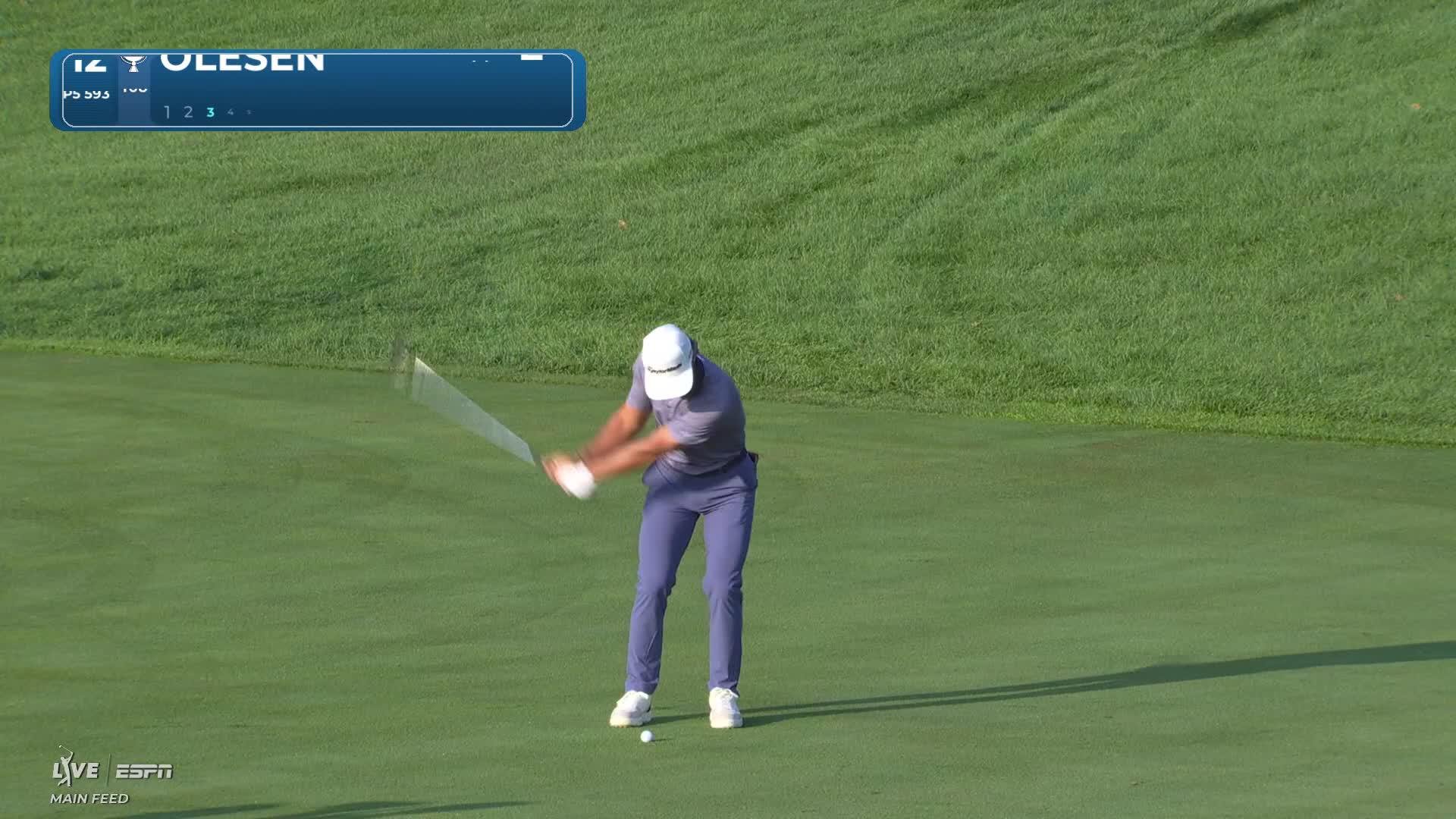 Thorbjørn Olesen sinks 12-foot birdie putt on No. 12 at 3M Open