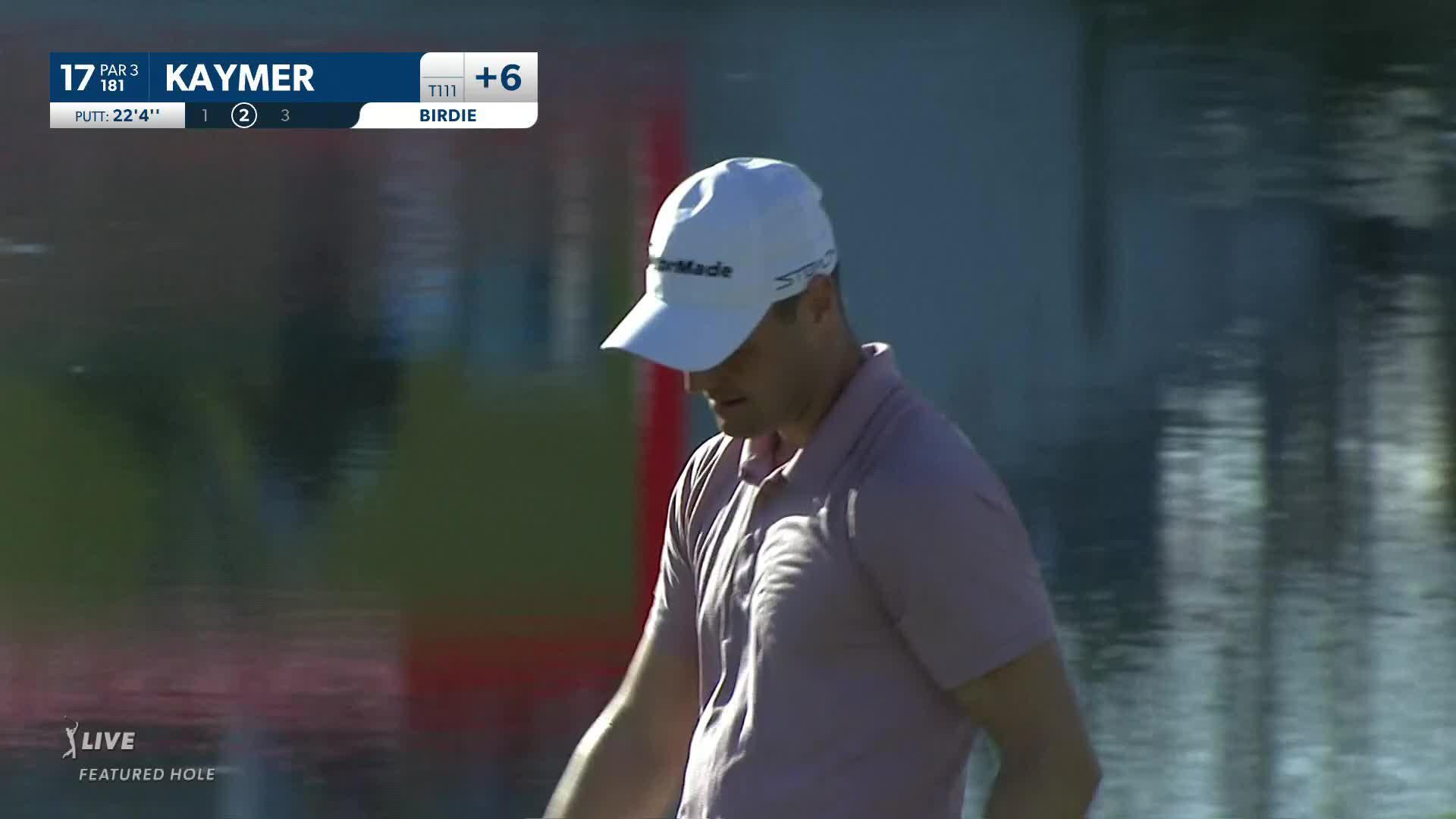 Martin Kaymer drains a 22-foot birdie putt at Honda