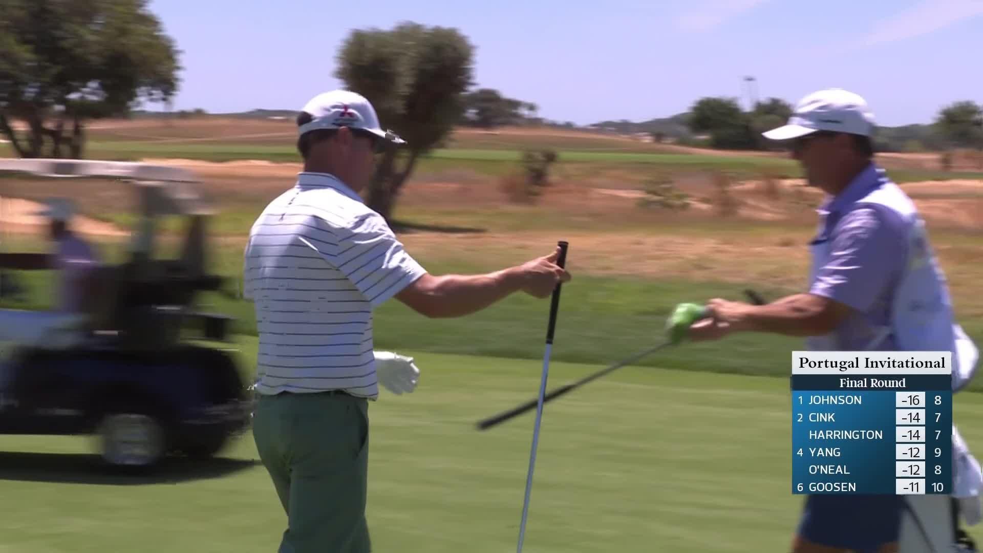 Zach Johnson makes birdie on No. 9 at Portugal Invitational