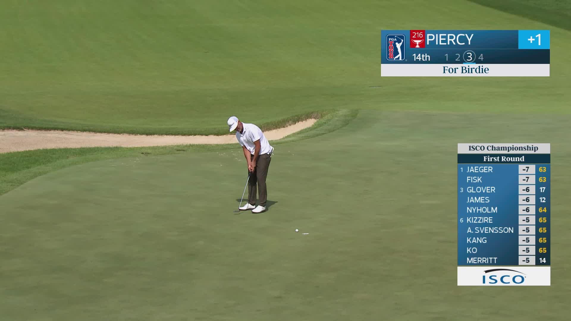 Scott Piercy sinks 7-foot birdie putt on No. 14 at ISCO Championship