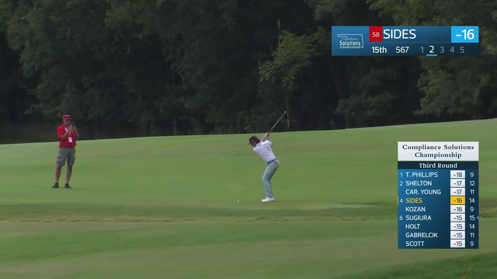 William Sides makes birdie on No. 15 at Compliance Solutions