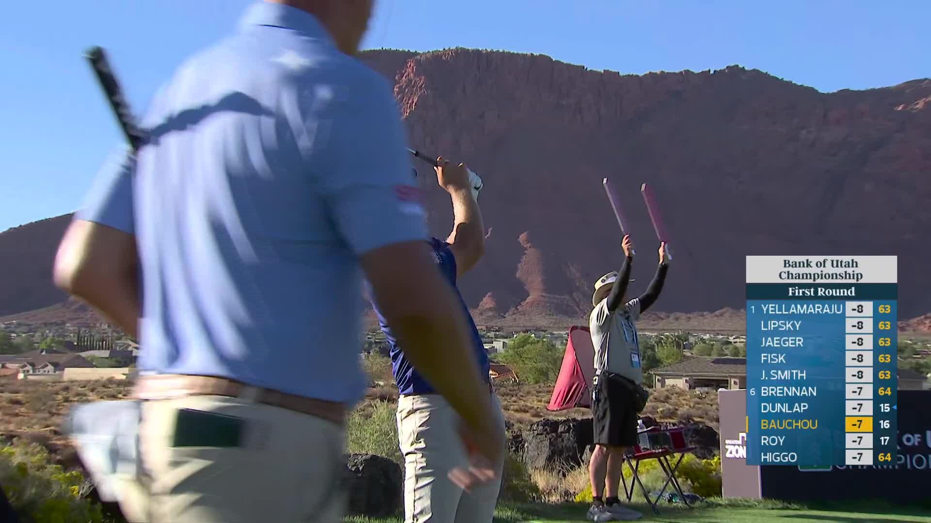 Zachary Bauchou hits tee shot to 12 feet, sets up birdie on No. 17 at Bank of Utah