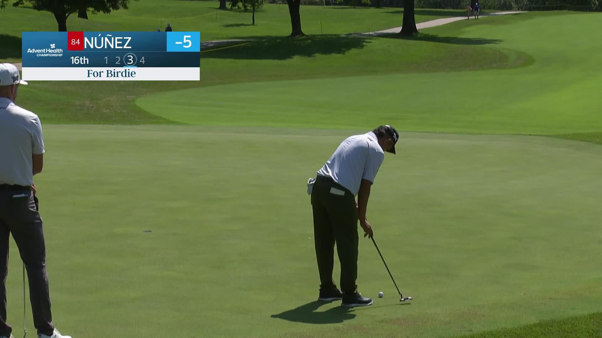 Augusto Núñez makes birdie on No. 16 at AdventHealth