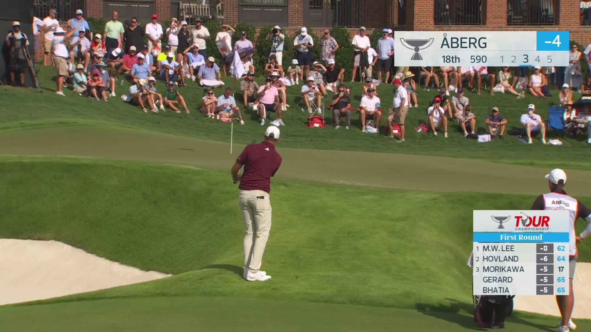 Ludvig Åberg makes birdie on No. 18 at TOUR Championship