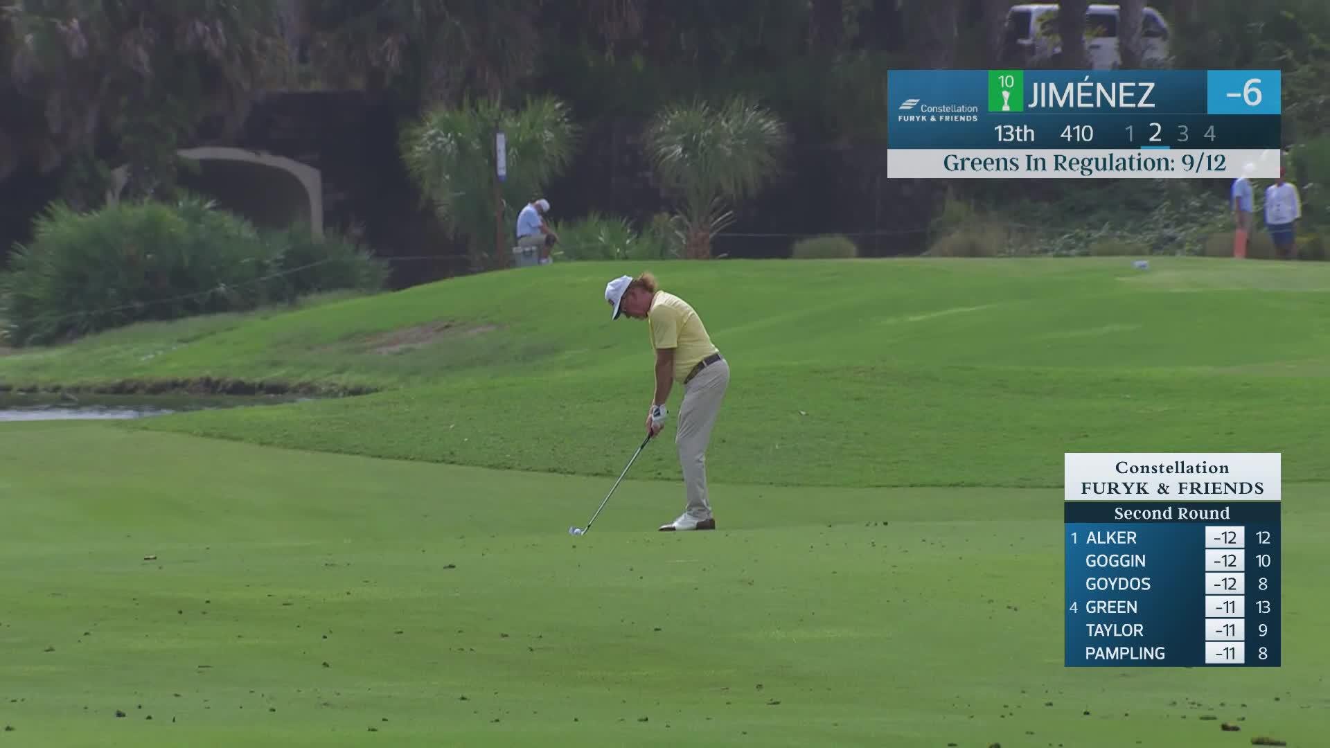 Miguel Angel Jiménez makes birdie on No. 13 at Constellation FURYK & FRIENDS