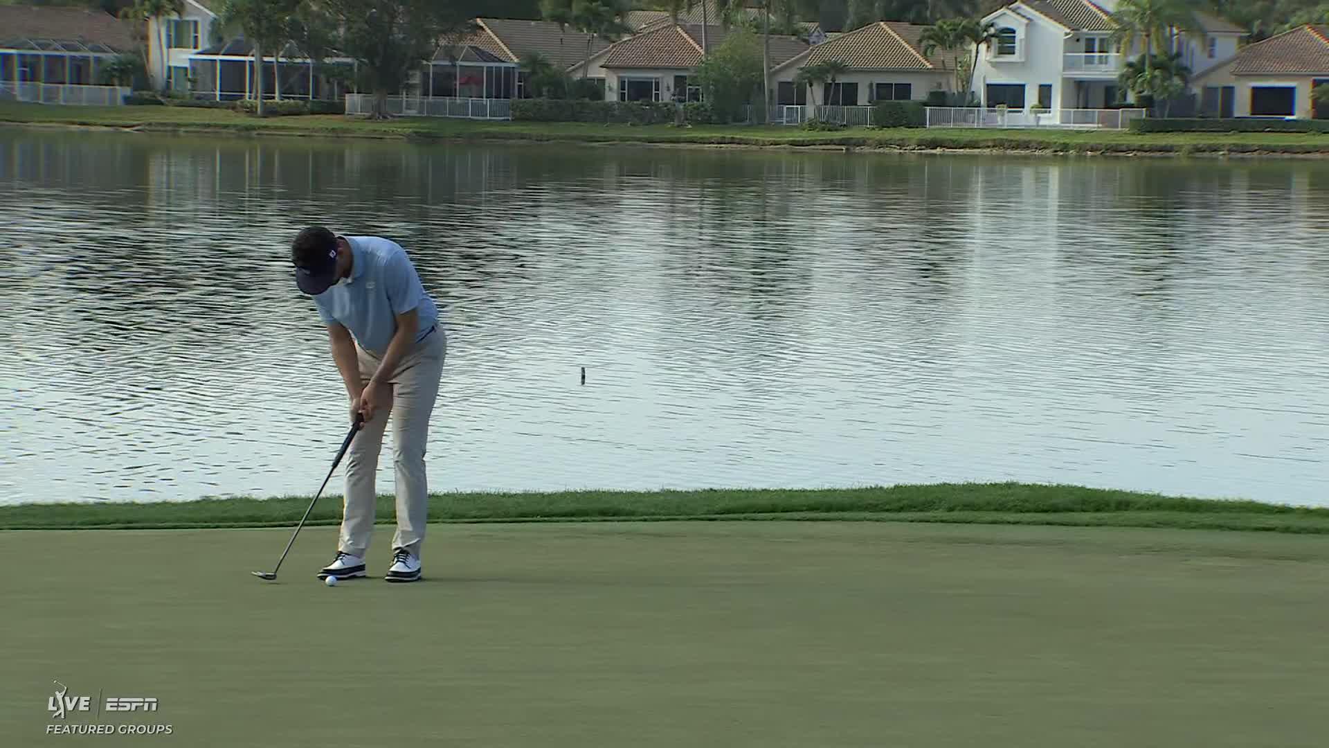 Beau Hossler sinks 16-foot birdie putt on No. 18 at Cognizant Classic