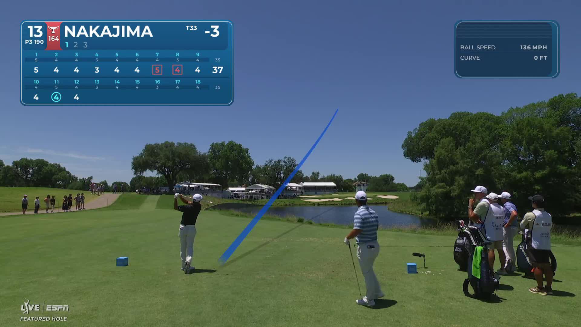 Keita Nakajima sinks 20-foot putt for birdie on No. 13 at Charles Schwab